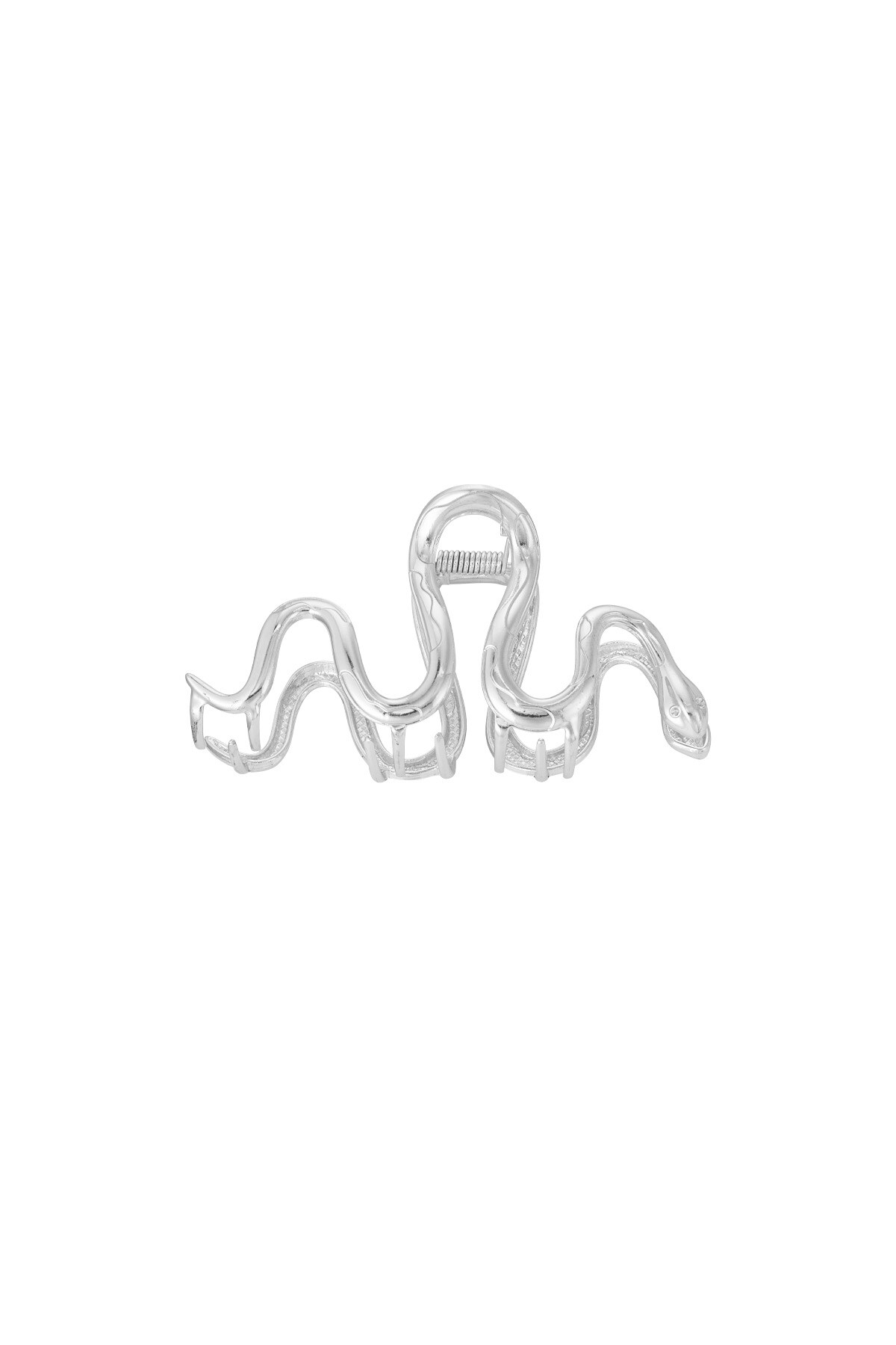 Hair clip swirly snake - Silver color h5 