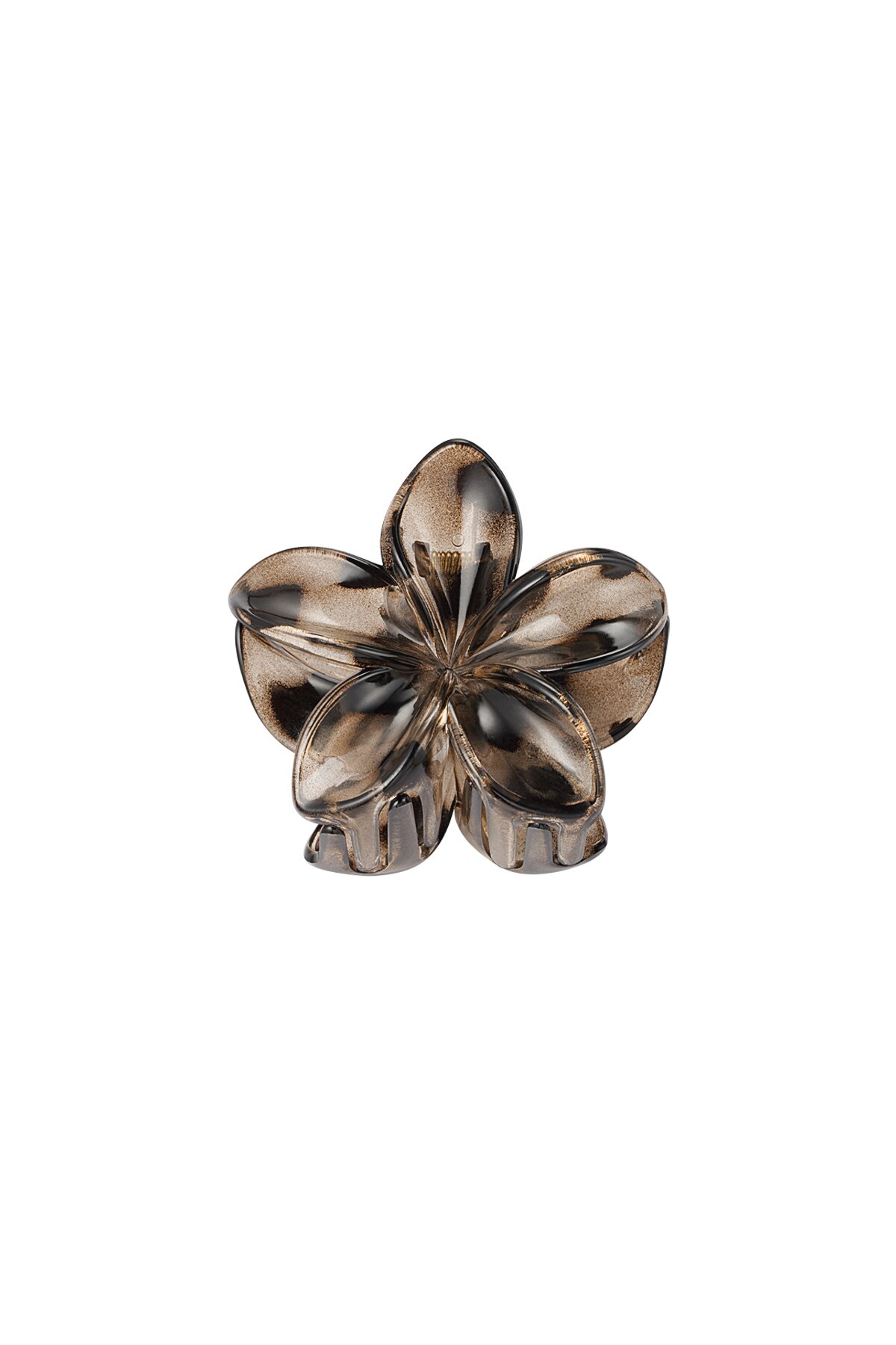 Hawaiian flower hair clip - brown h5 