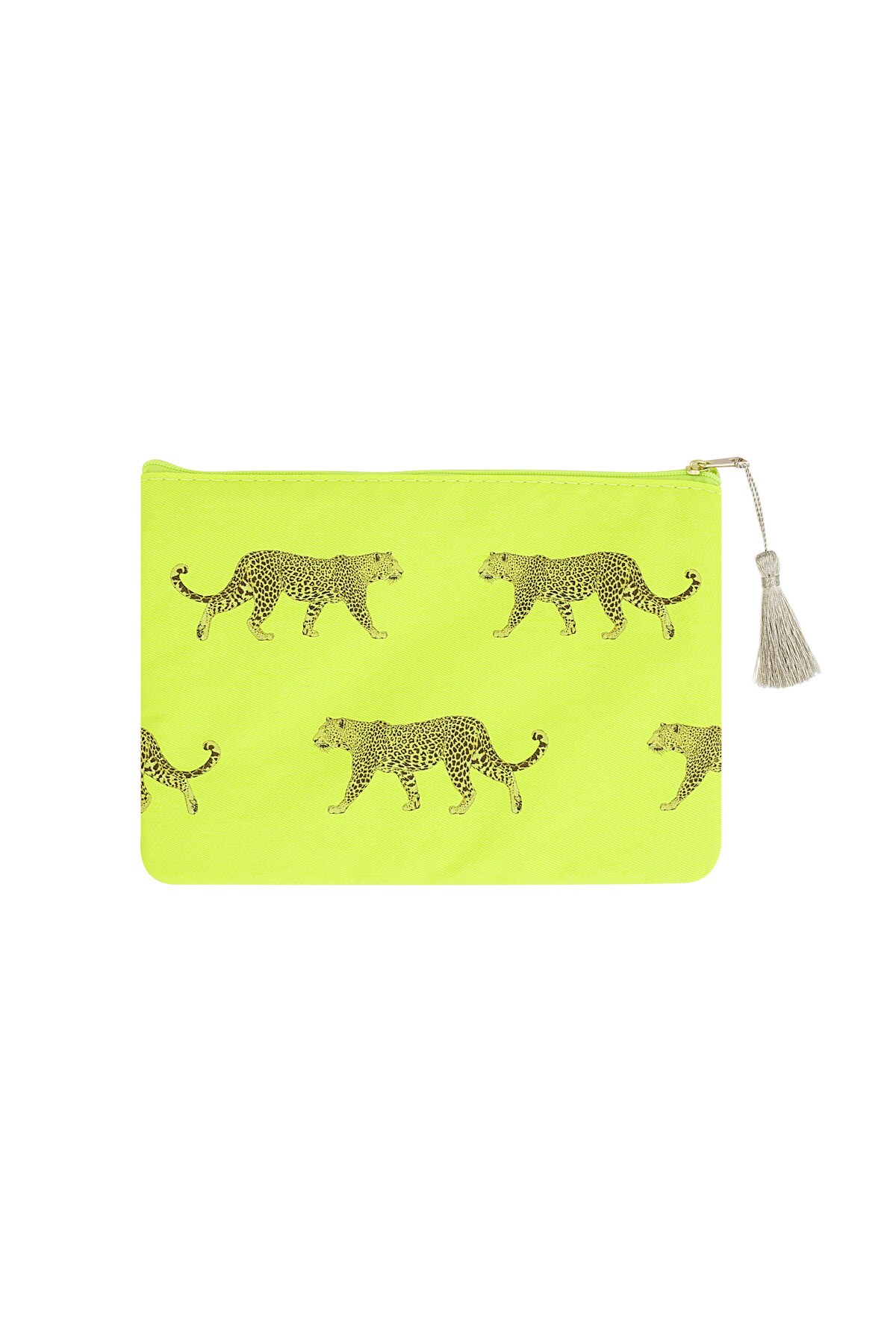 Leopard make-up bag - yellow h5 