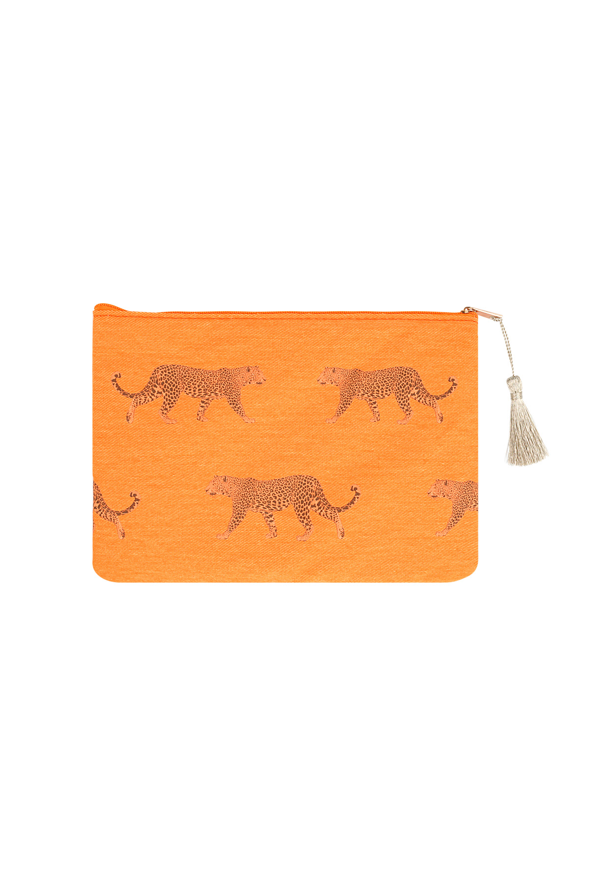 Leopard make-up bag - orange