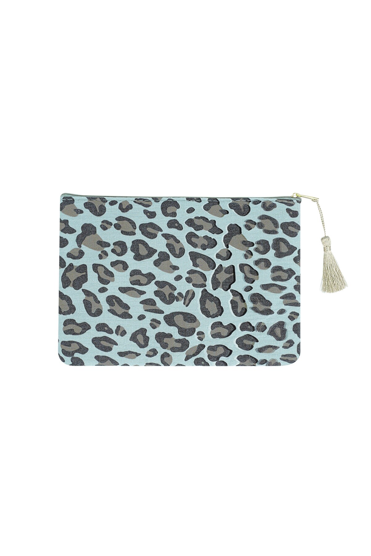 Leopard print make-up bag - blue h5 