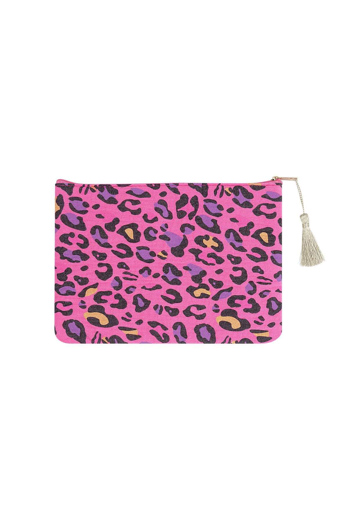 Leopard print make-up bag - fuchsia h5 