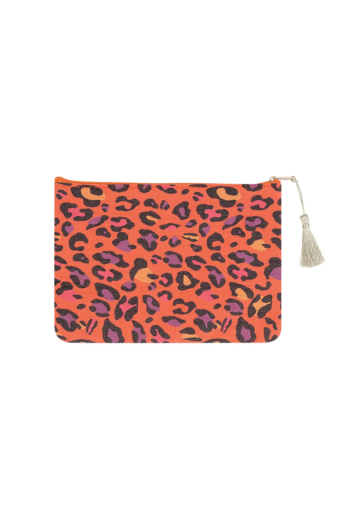 Leopard print make-up bag - orange h5 