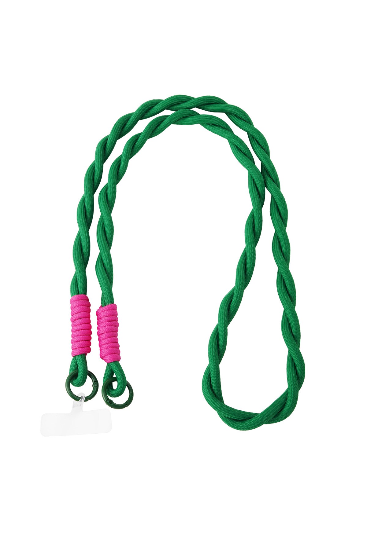 Long telephone cord twisted - dark green & pink h5 