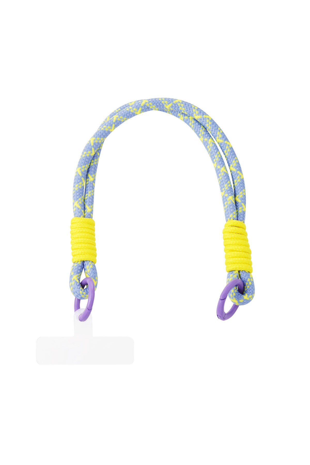 Phone cord with print - purple & yellow 