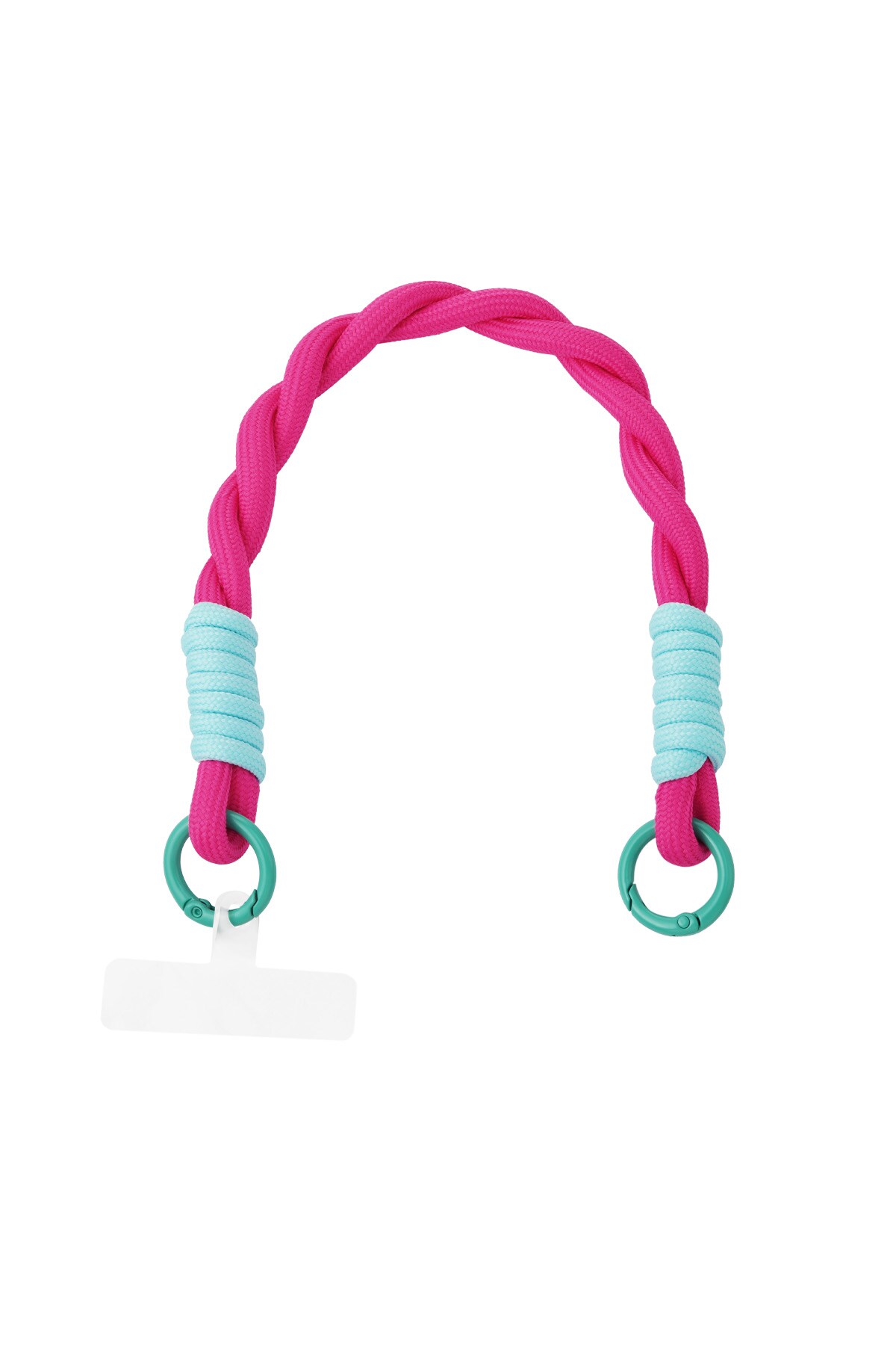 Telephone cord twisted - fuchsia & light blue 