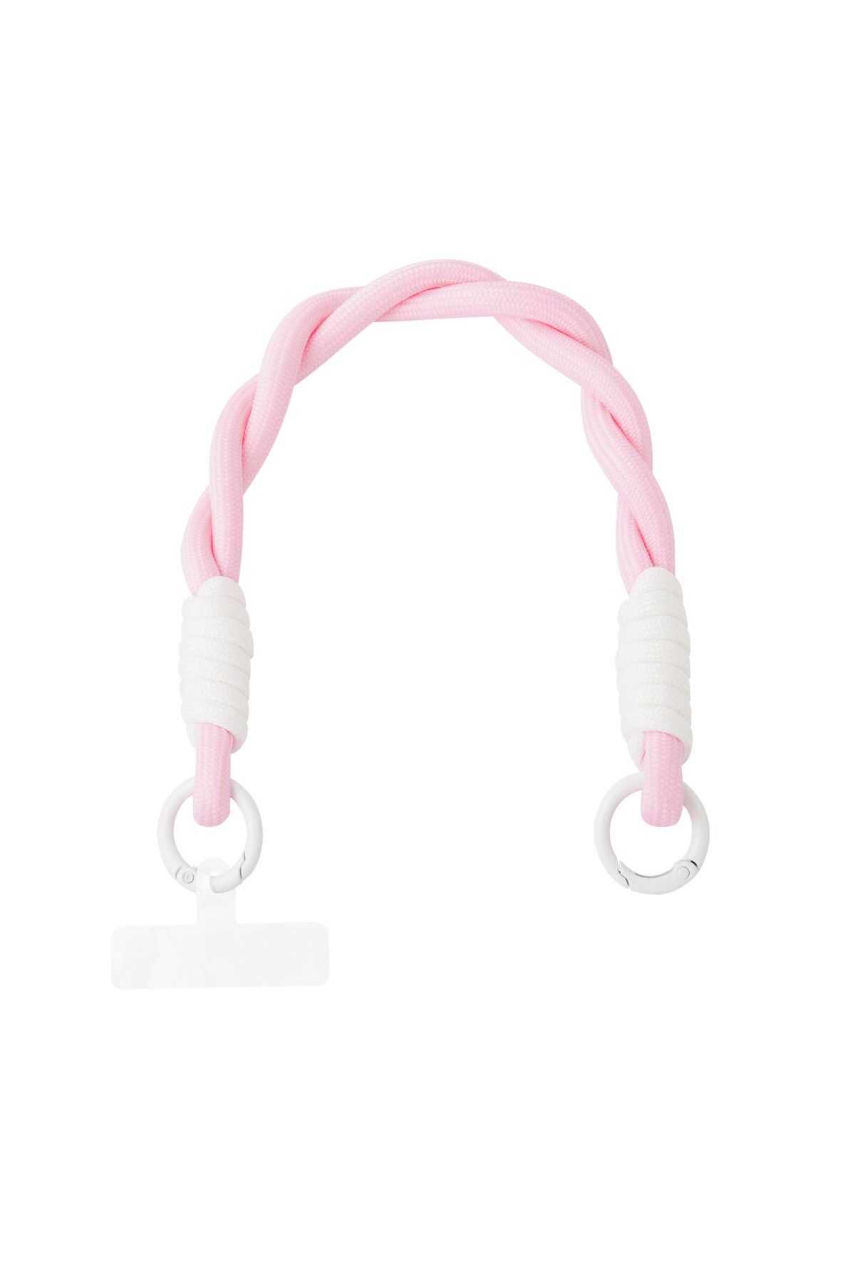 Telephone cord twisted - Light pink & white 