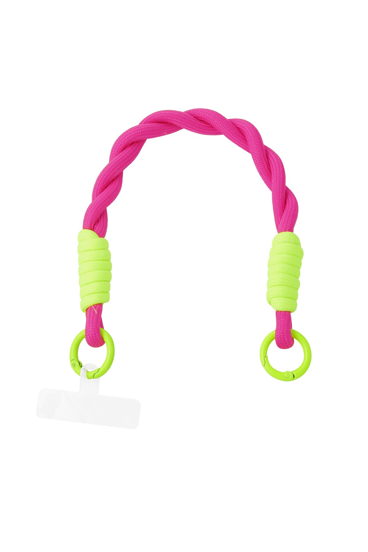 Telephone cord twisted - fuchsia & yellow 