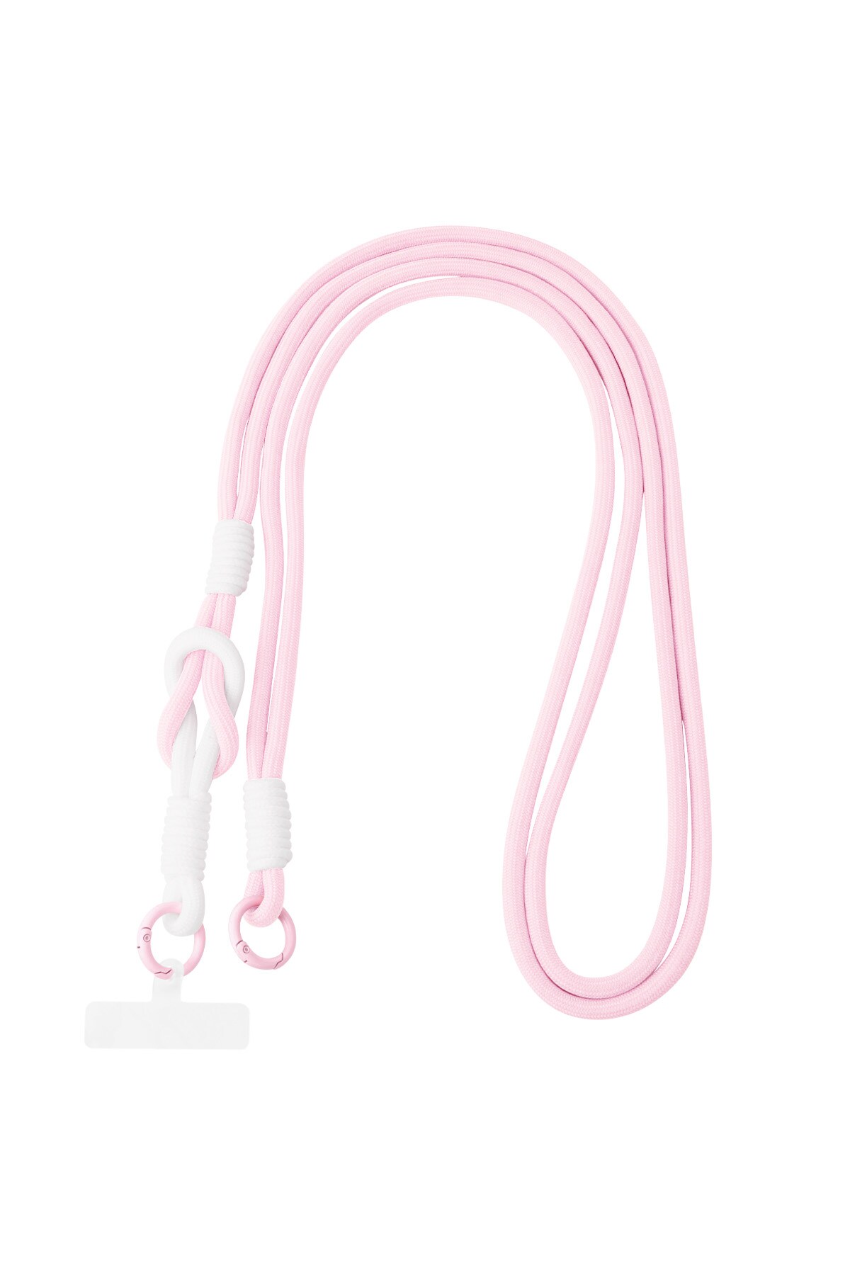 Summer telephone cord - light pink & white h5 