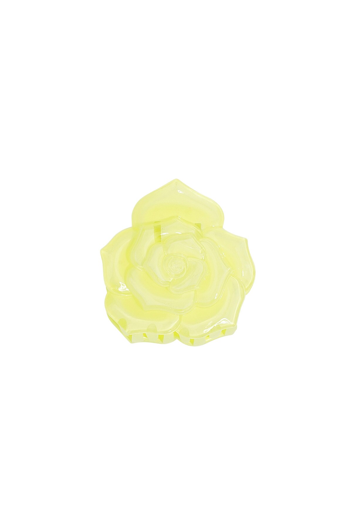 Rose hair clip - yellow 