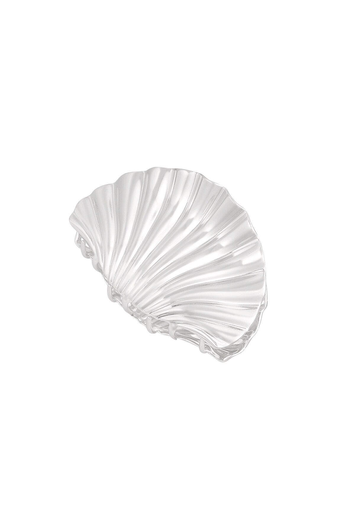 Shell hair clip - Silver color h5 