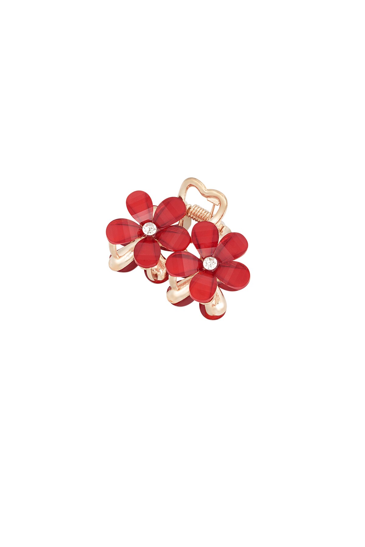 Flower duo hair clip - red h5 