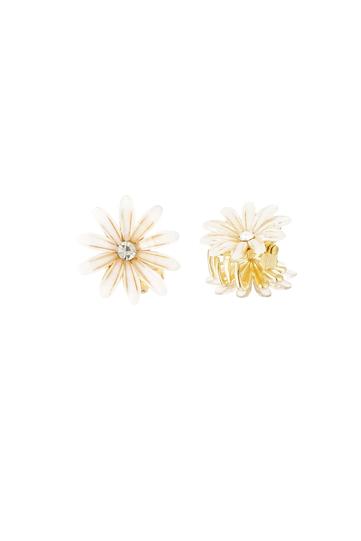 Hairclips shiny flower - Gold color h5 