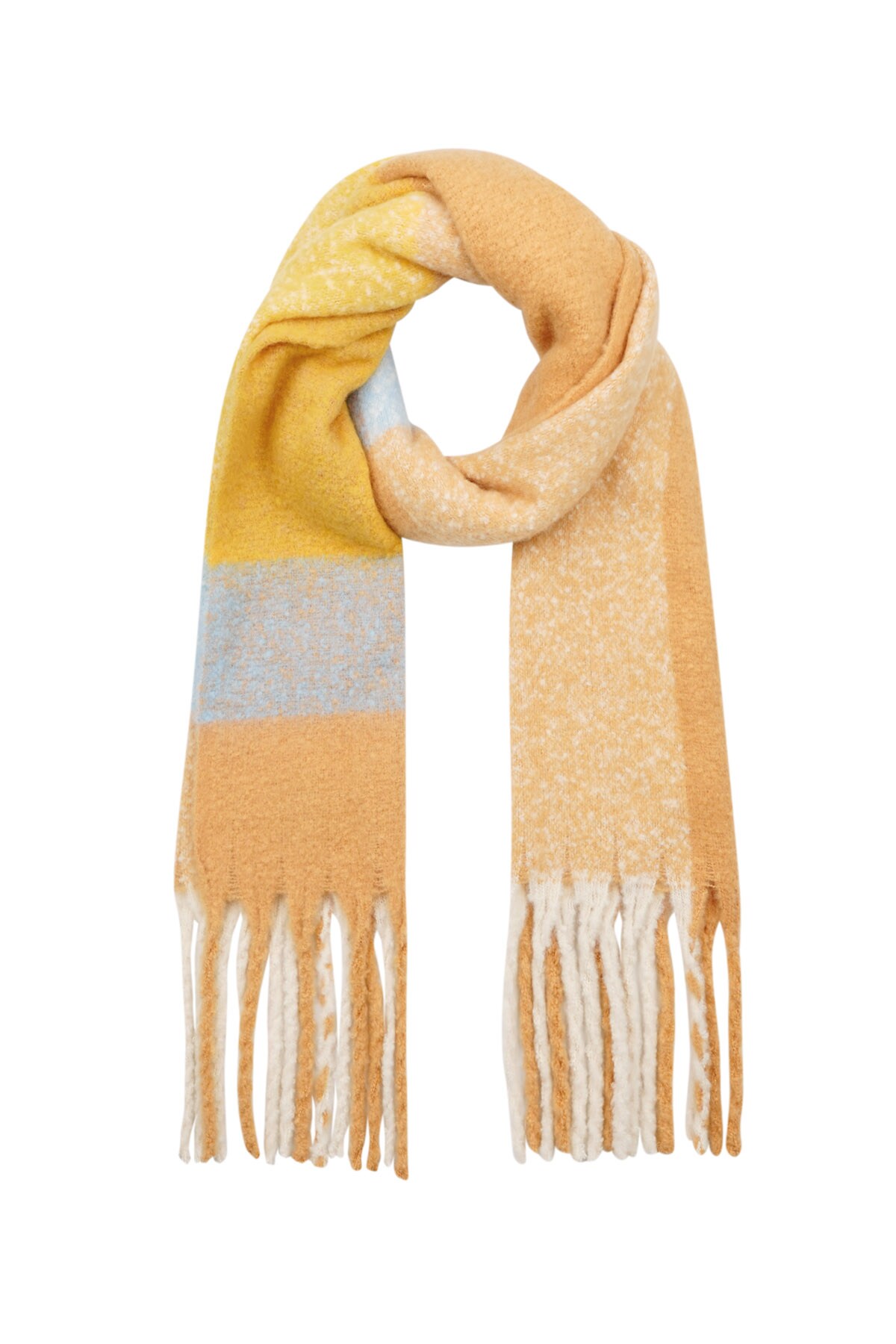 Scarf Winter Time Blue Yellow 