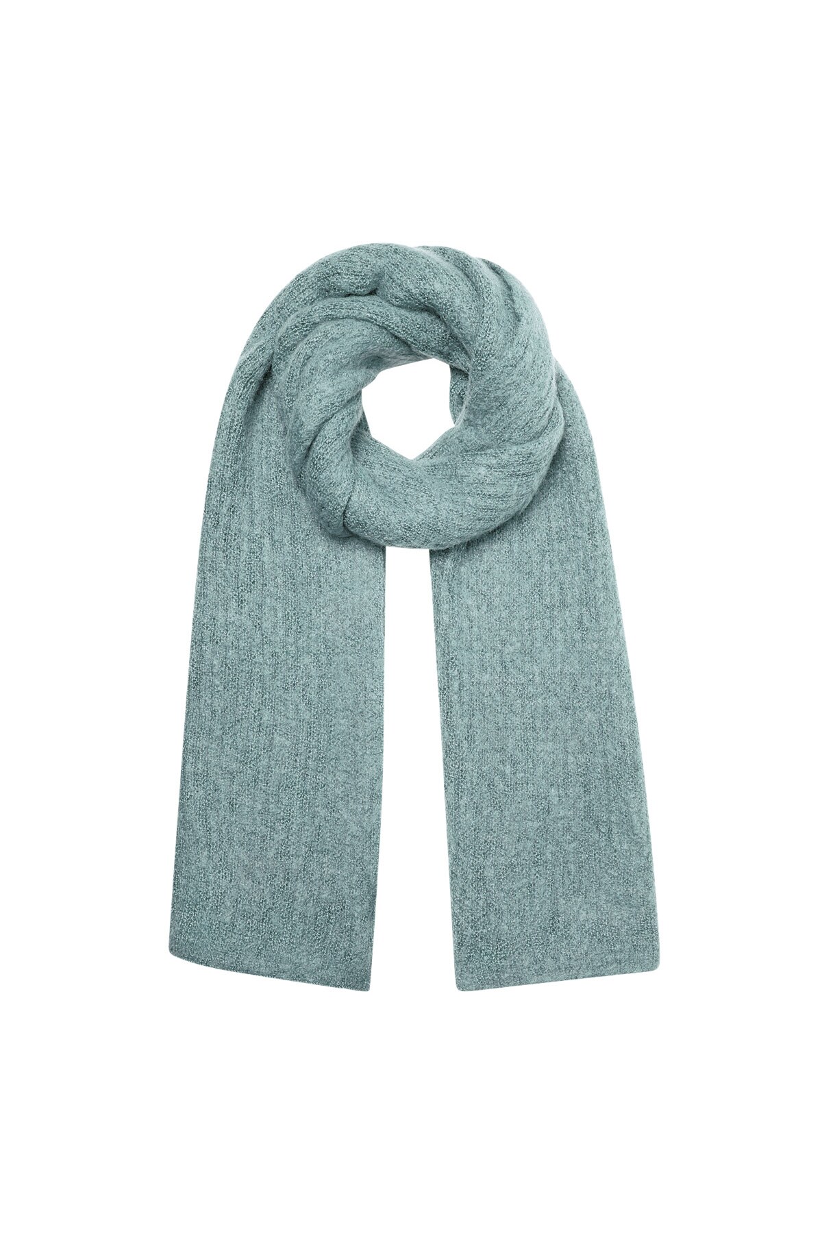 Scarf knitted plain - ocean blue h5 