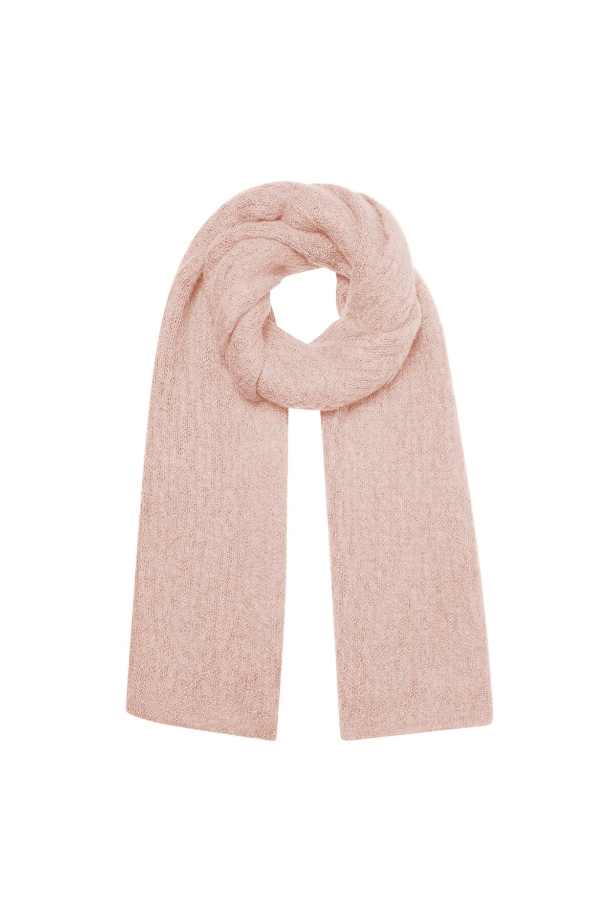 Scarf knitted plain - pink 