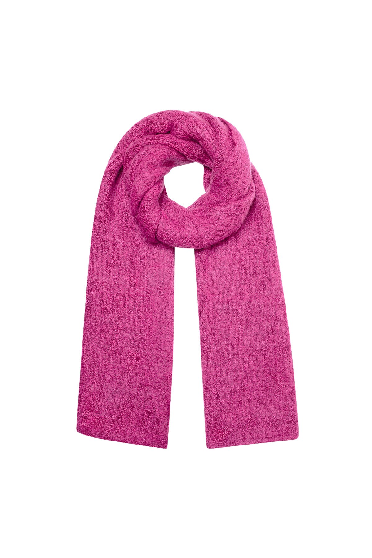 Scarf knitted plain - pink 