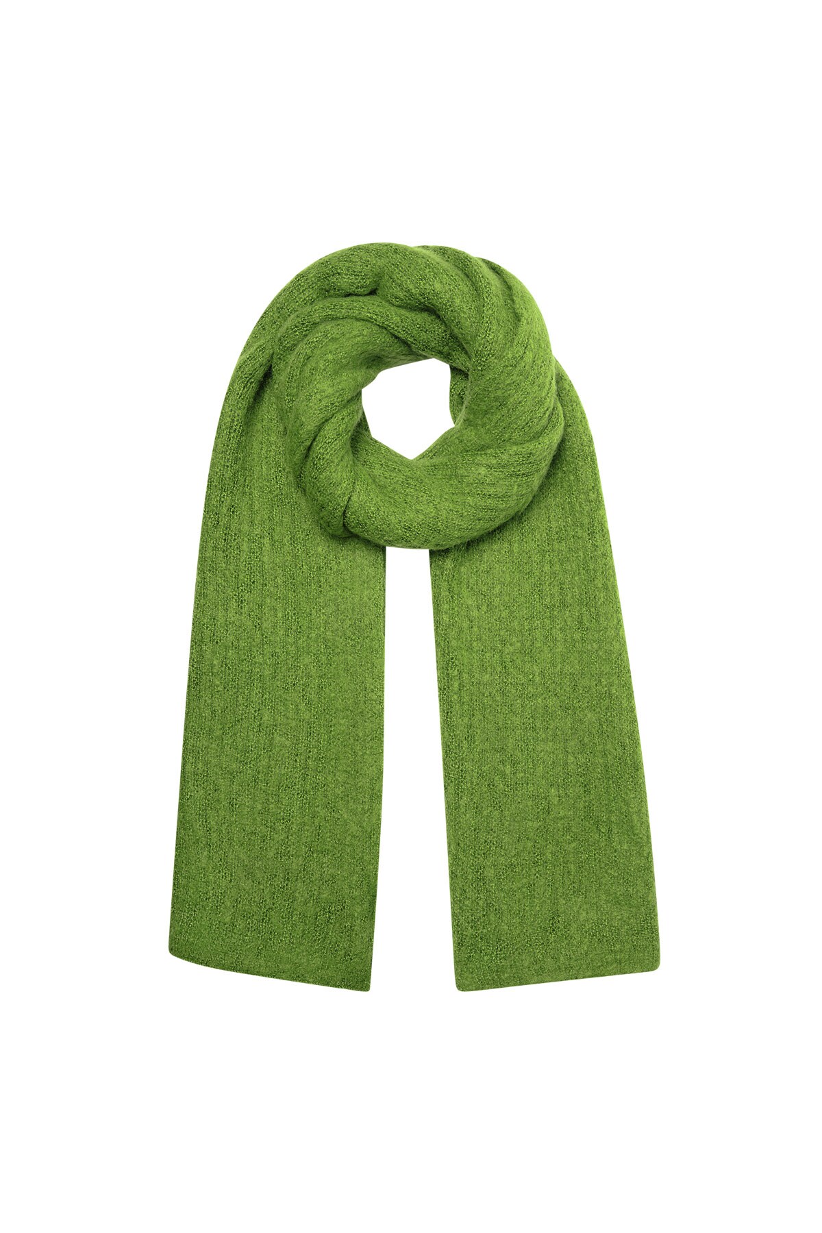 Scarf knitted plain - avocado h5 