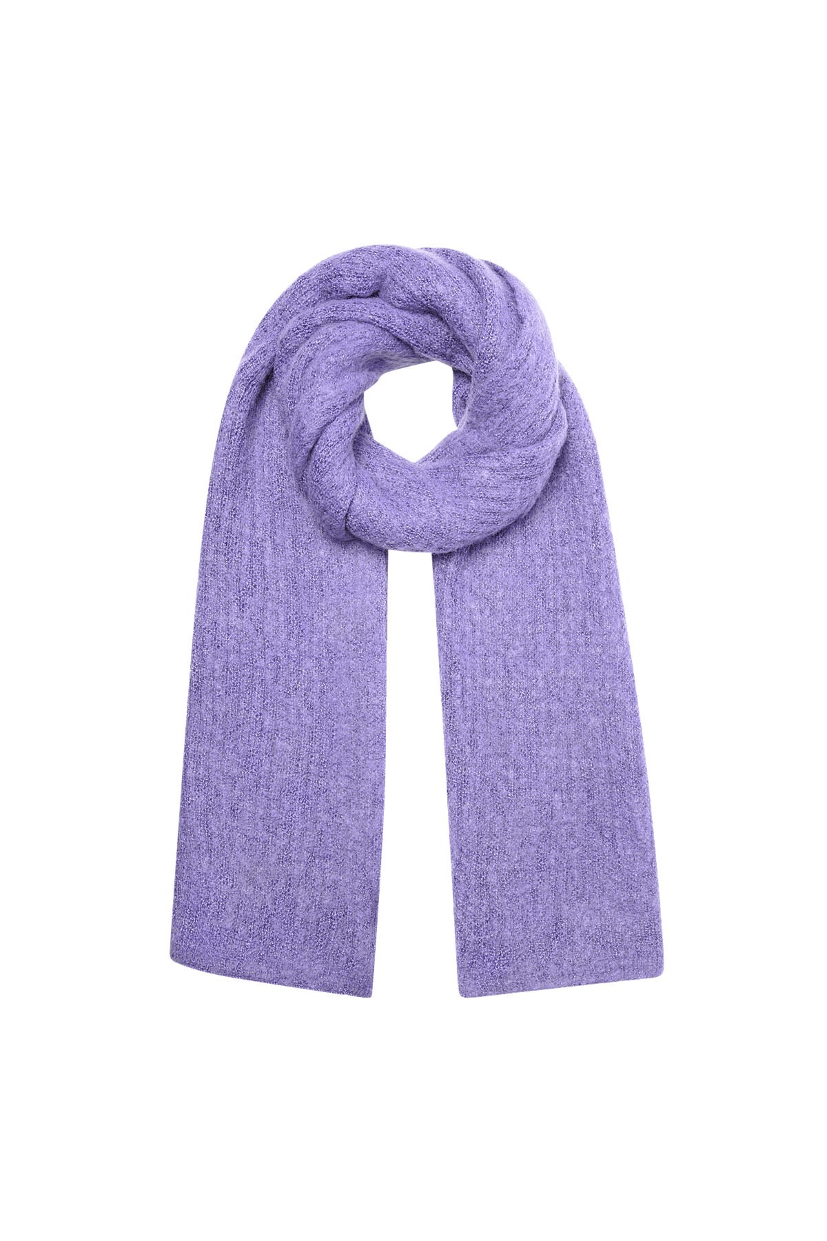 Scarf knitted plain - lilac 