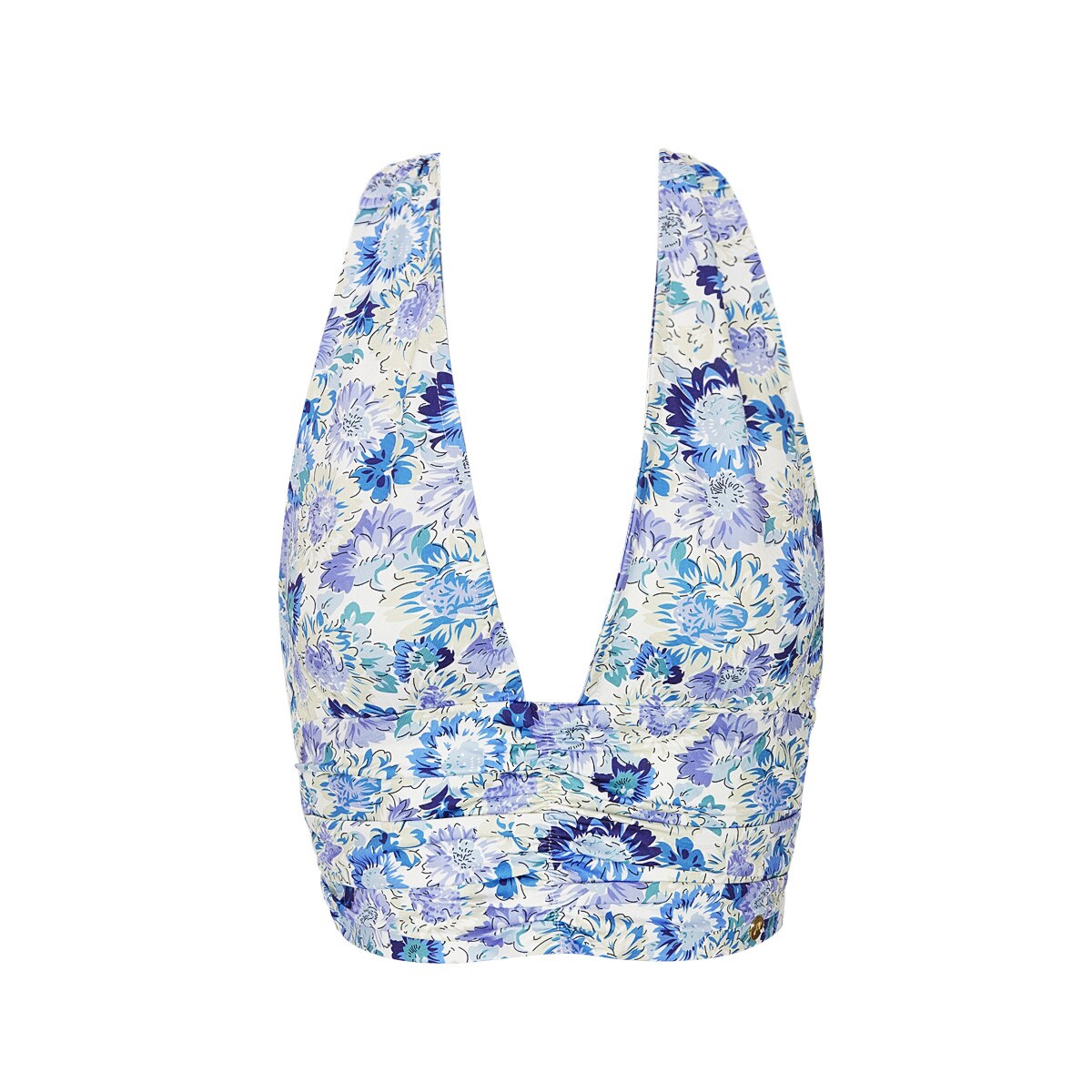 Top floral print - blue M h5 