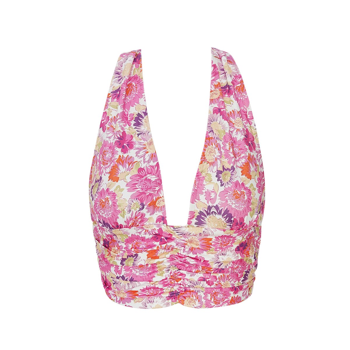 Top floral print - pink Fuchsia L h5 