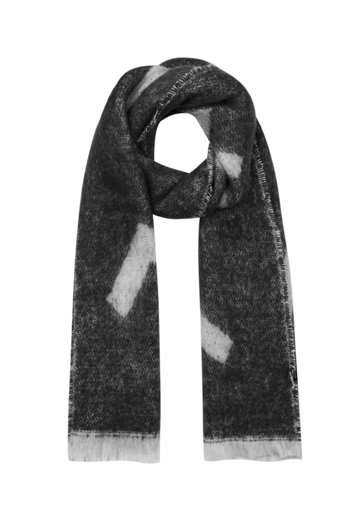 Scarf with subtle print - black h5 