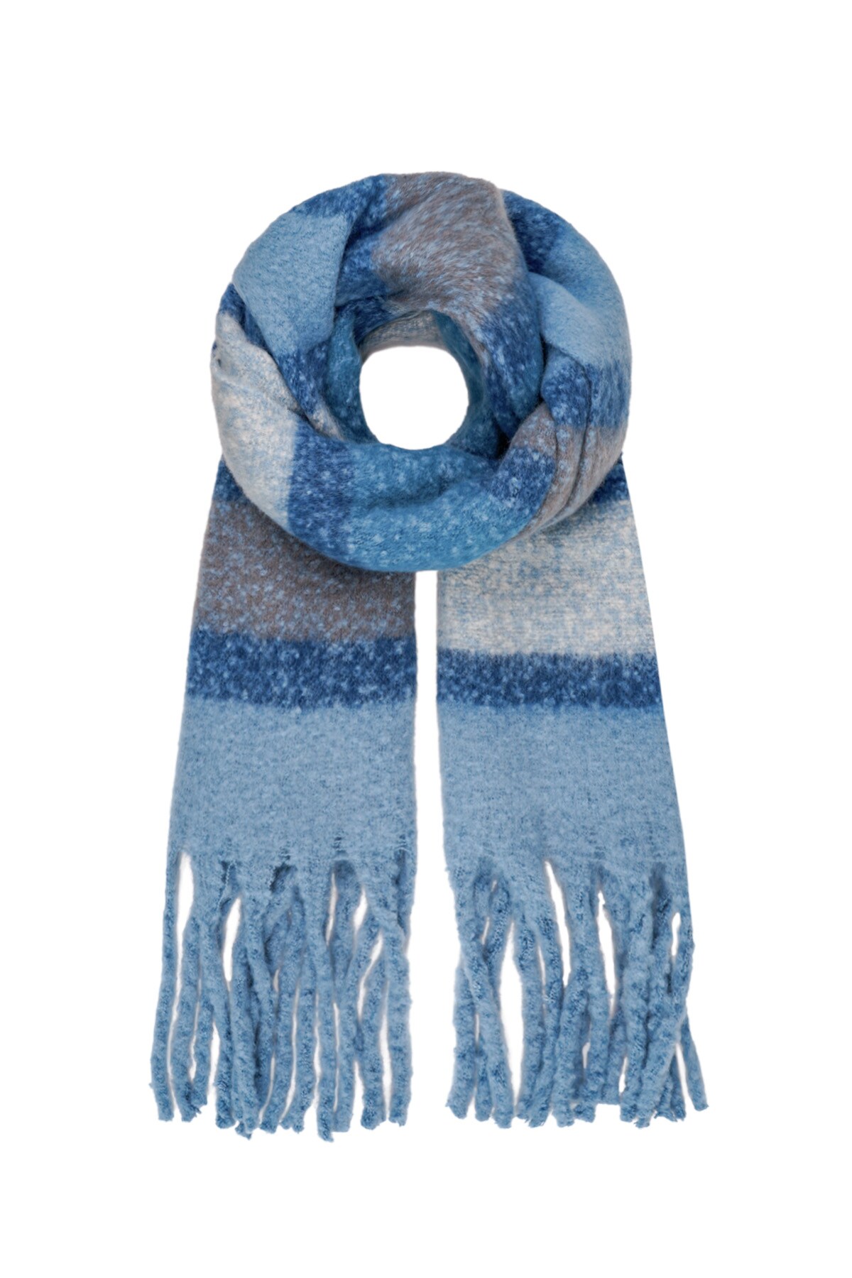 Scarf with stripes multi - blue h5 