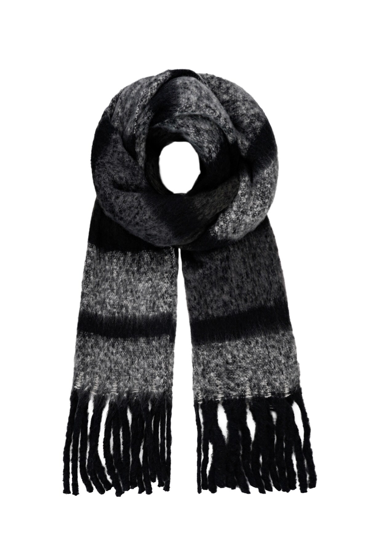 Scarf with stripes multi - black 