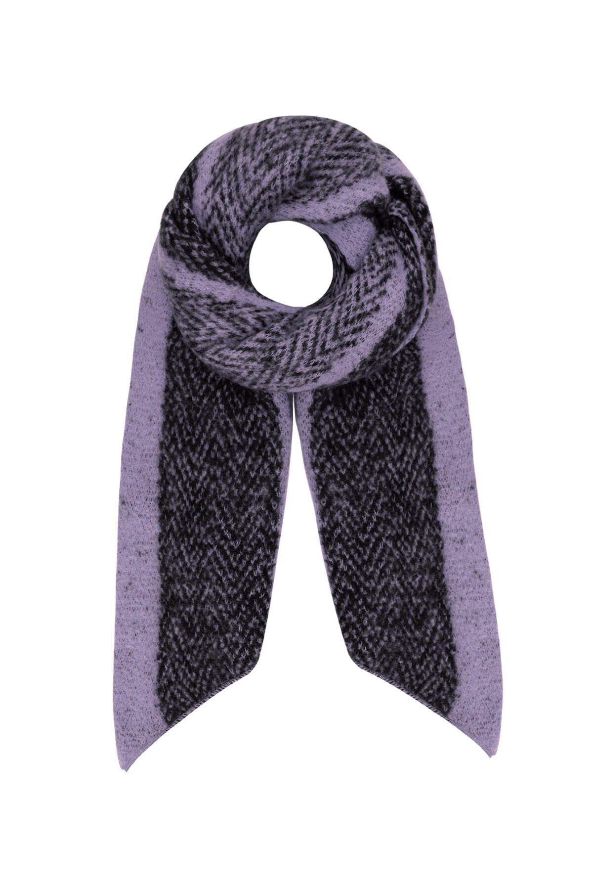 Scarf zigzag print multi - purple h5 