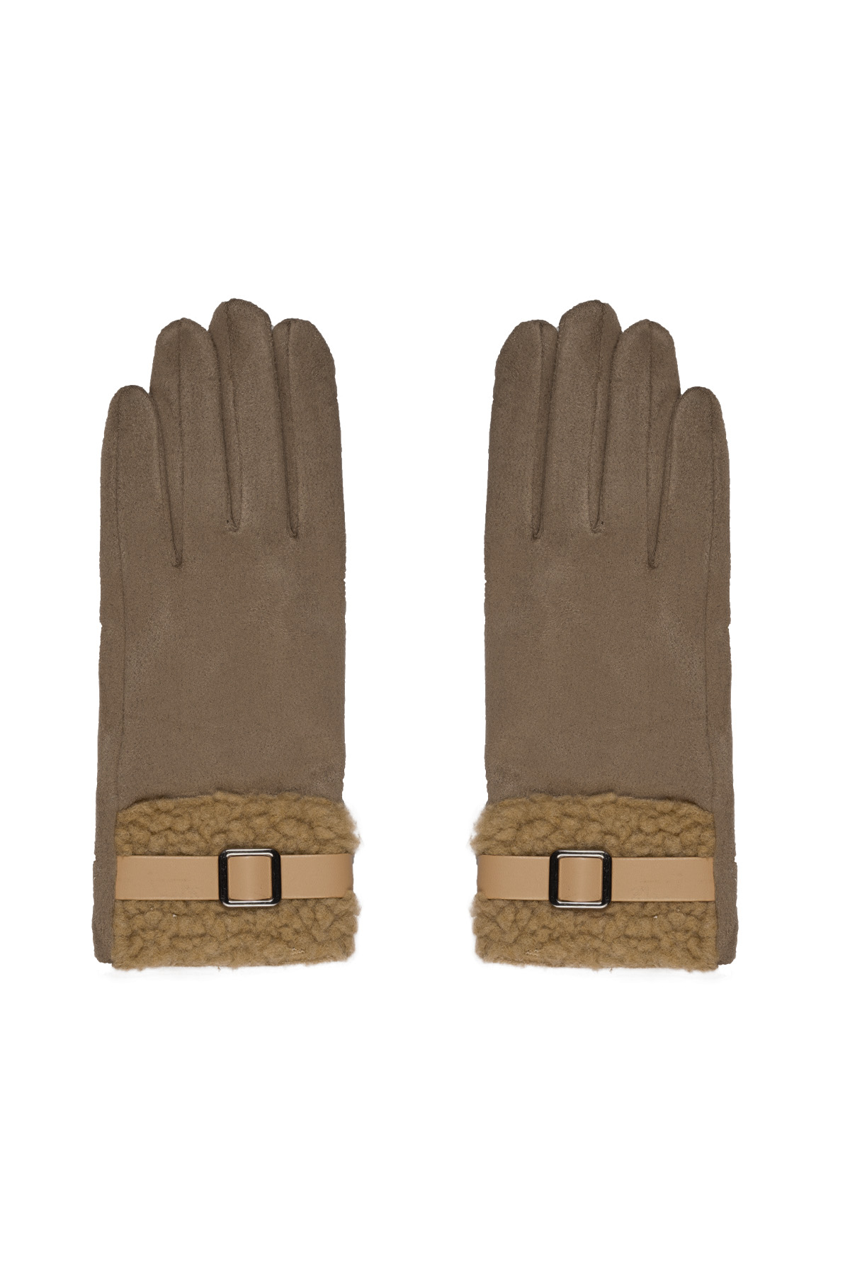 Gloves teddy detail - brown 