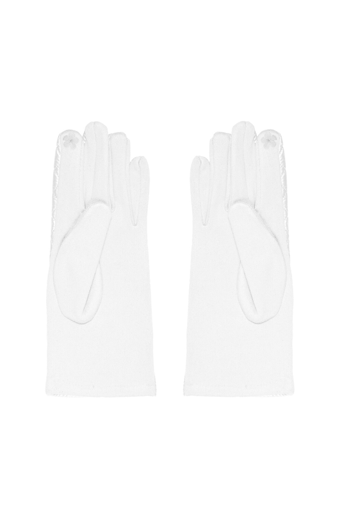 Gloves with stitched pattern - white h5 Picture3