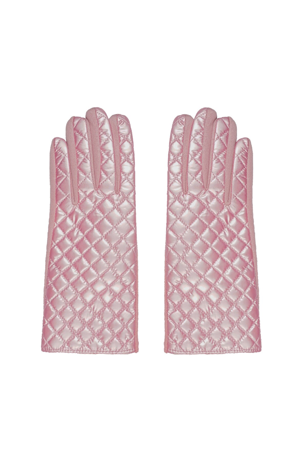 Gloves with stitched pattern - pink 