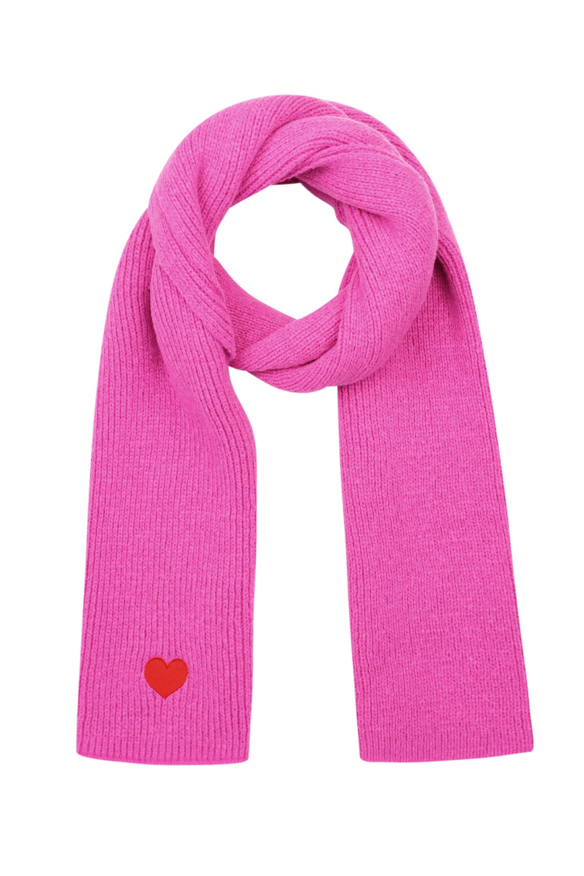 Winter scarf with heart detail - Fuchsia h5 