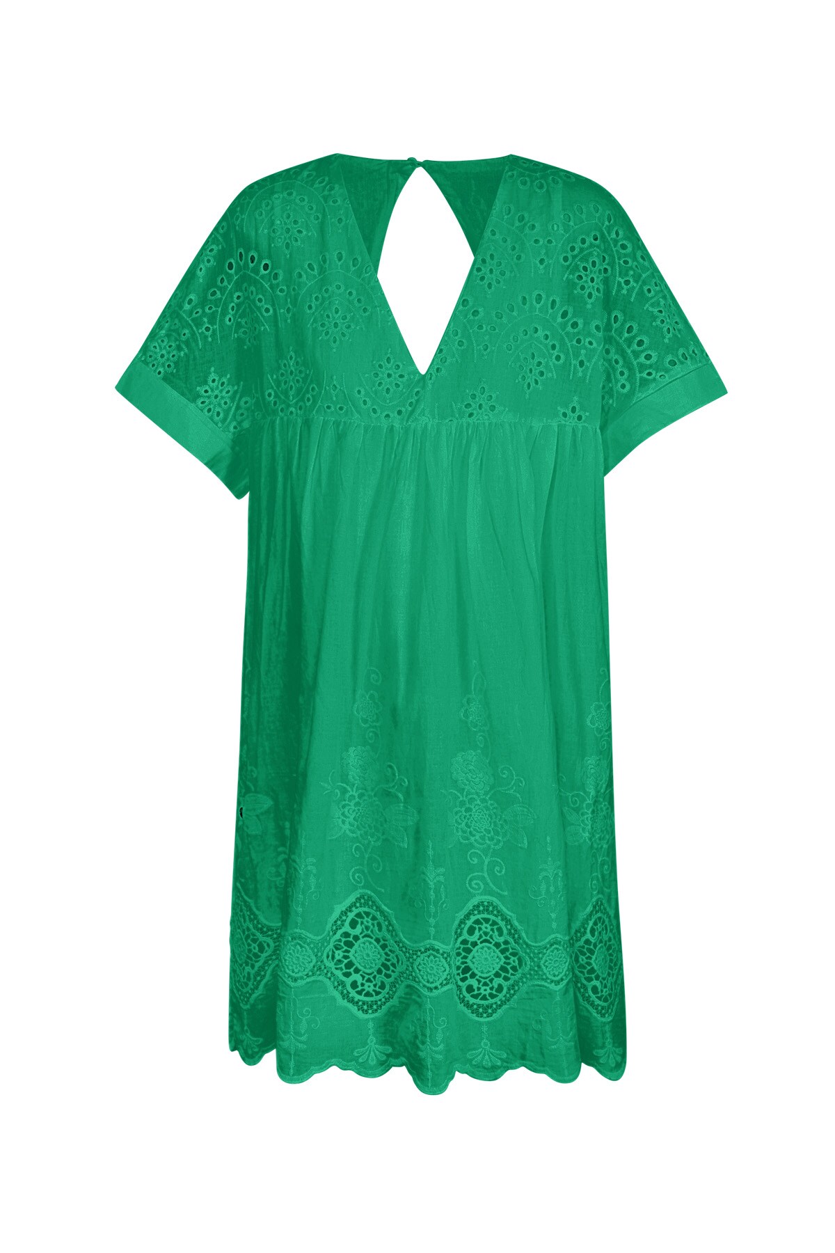 Short dress with open back - green h5 