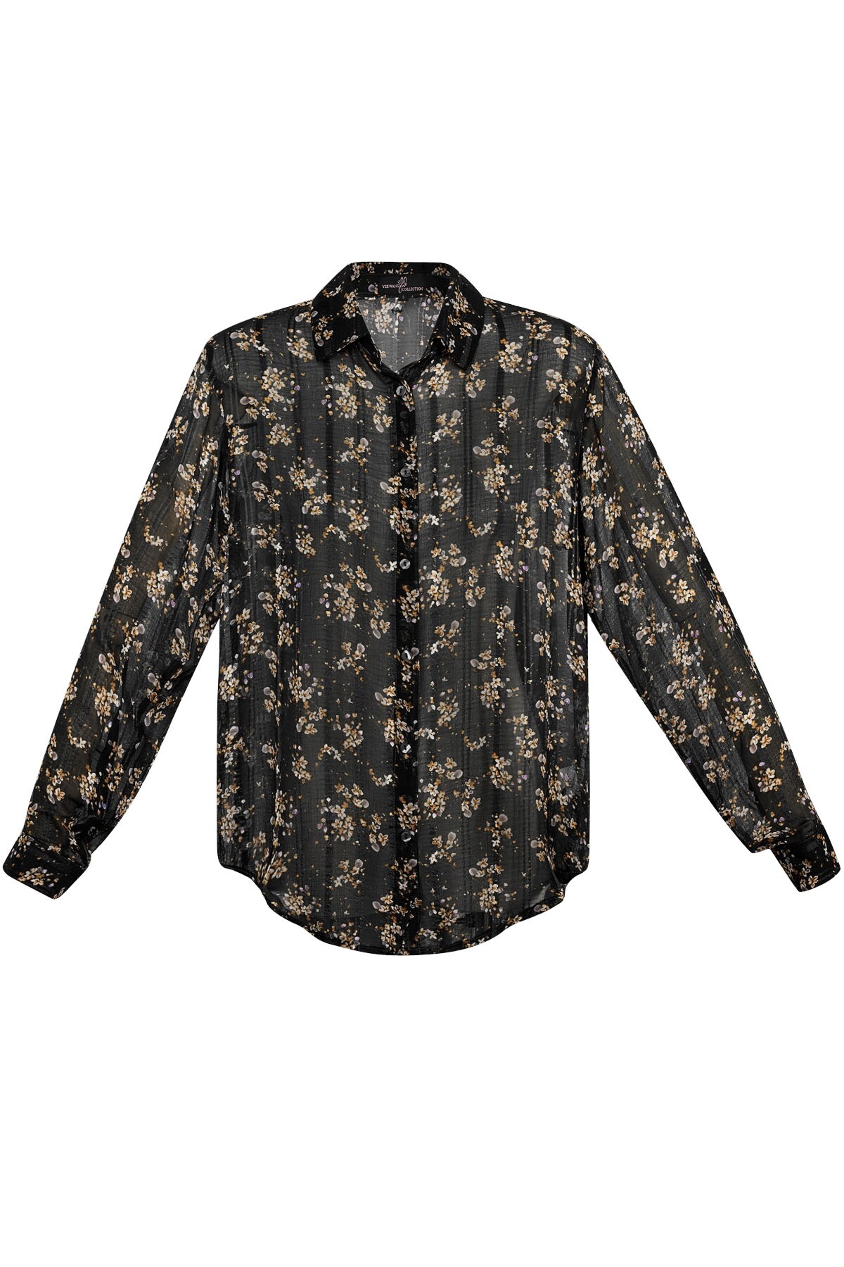 Blouse floral print black h5 