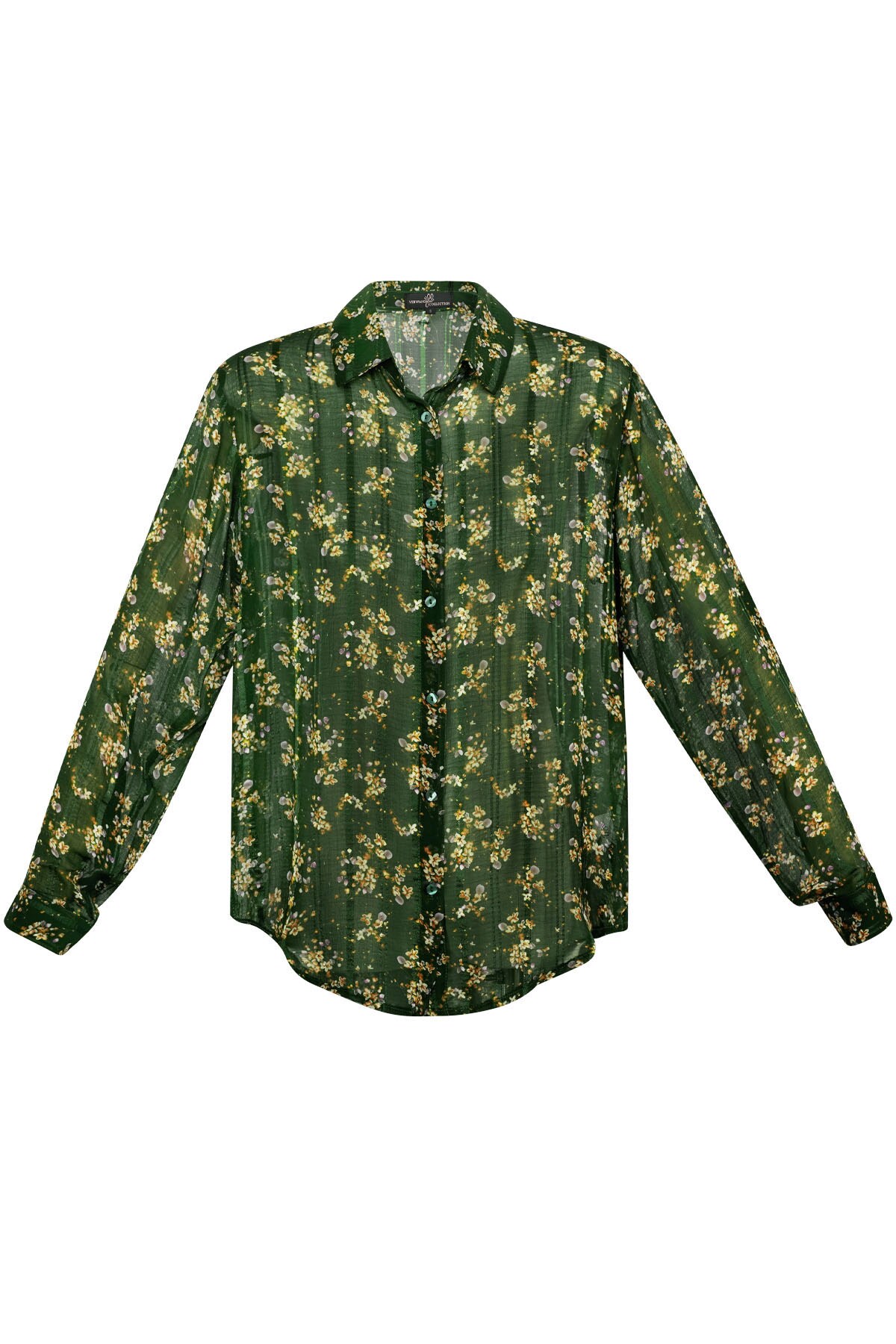 Blouse floral print green 