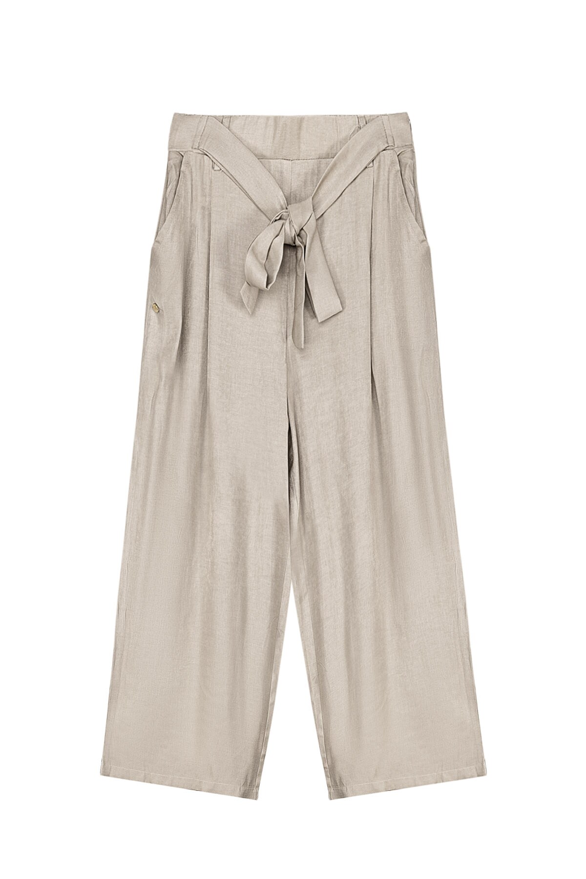 Long pants bow detail beige 