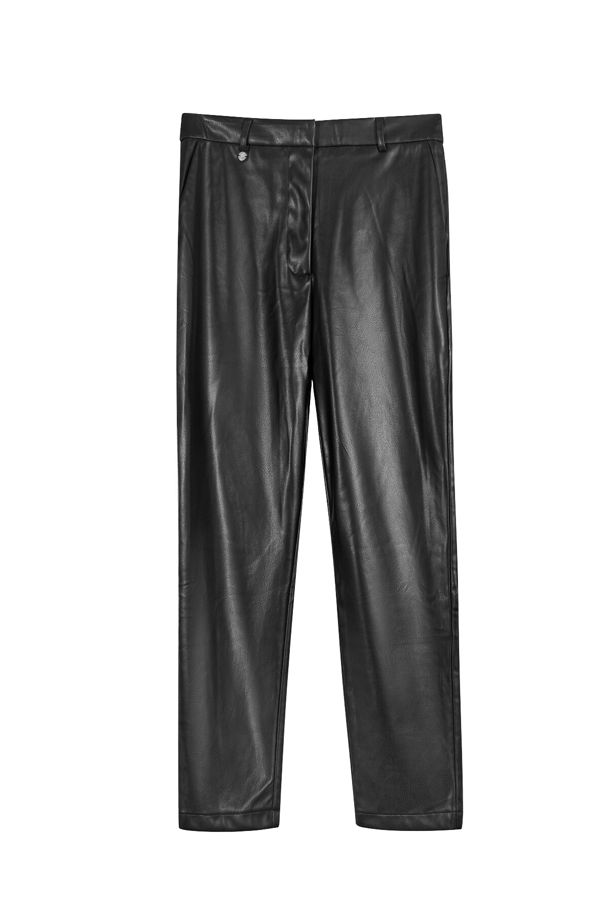 PU leather pants - black 