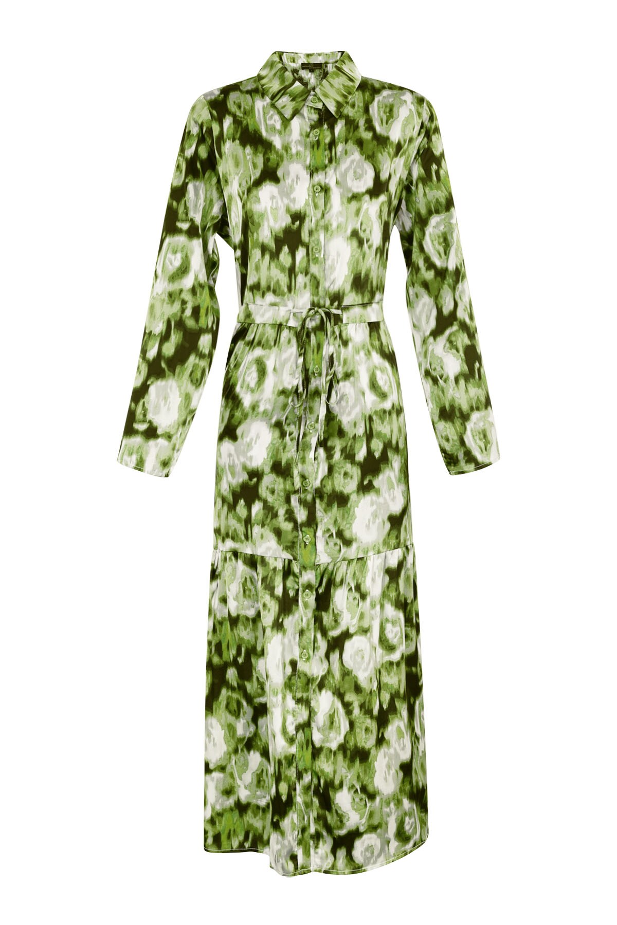 Maxi dress floral print green 