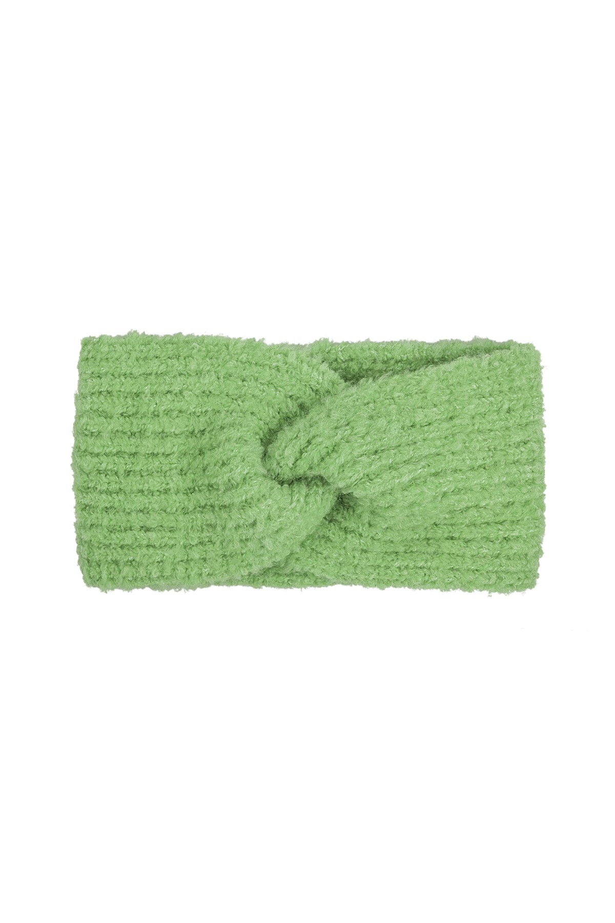 Knitted head warmer basic - green h5 