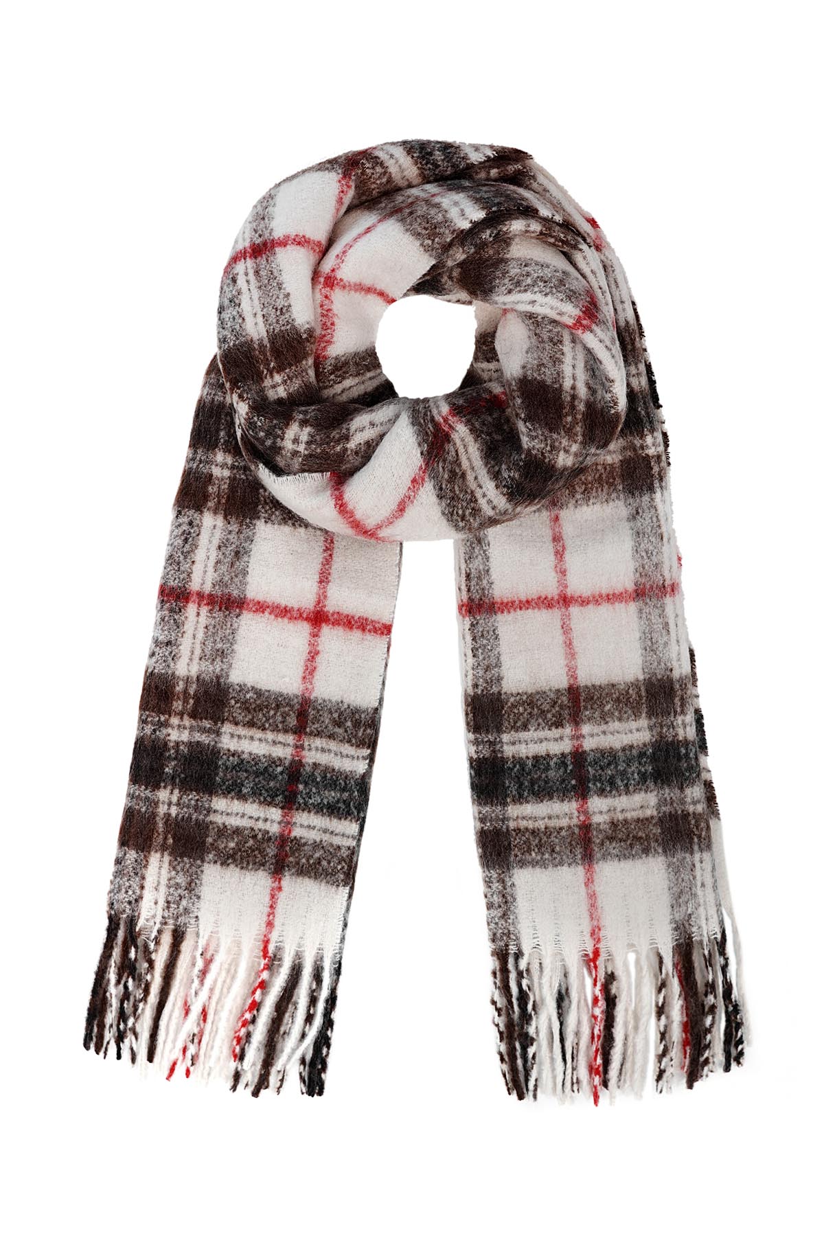 Scarf colorful check - white h5 