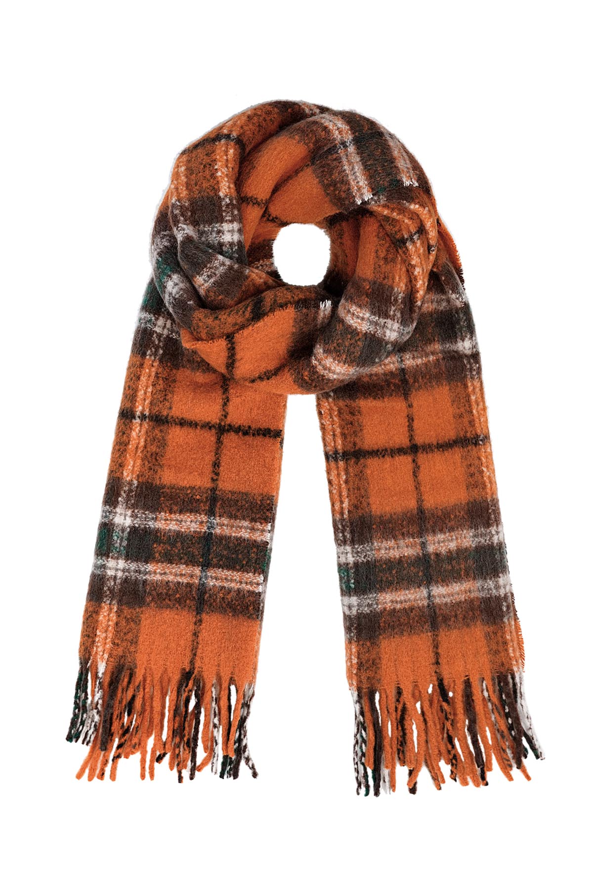 Scarf colorful check - orange h5 