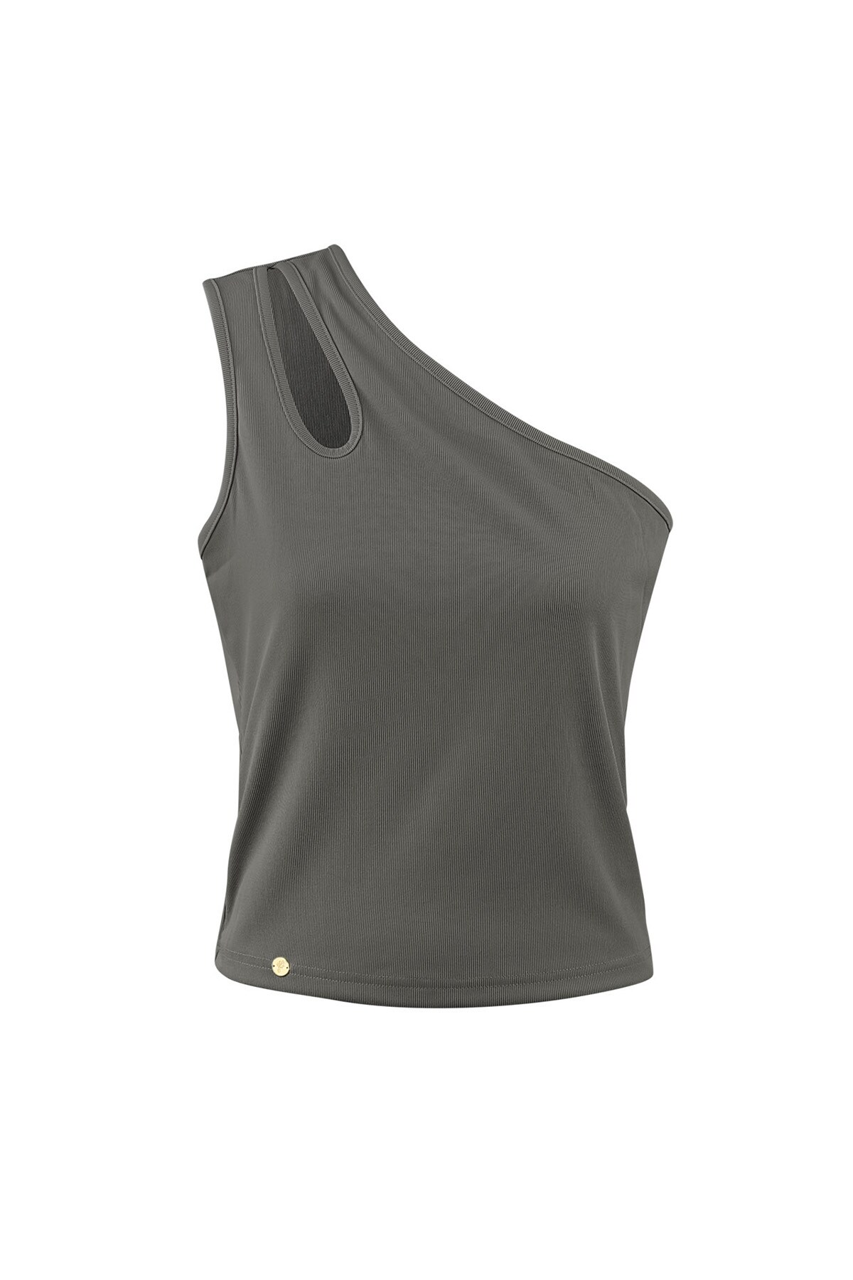 One shoulder top - dark gray - L 