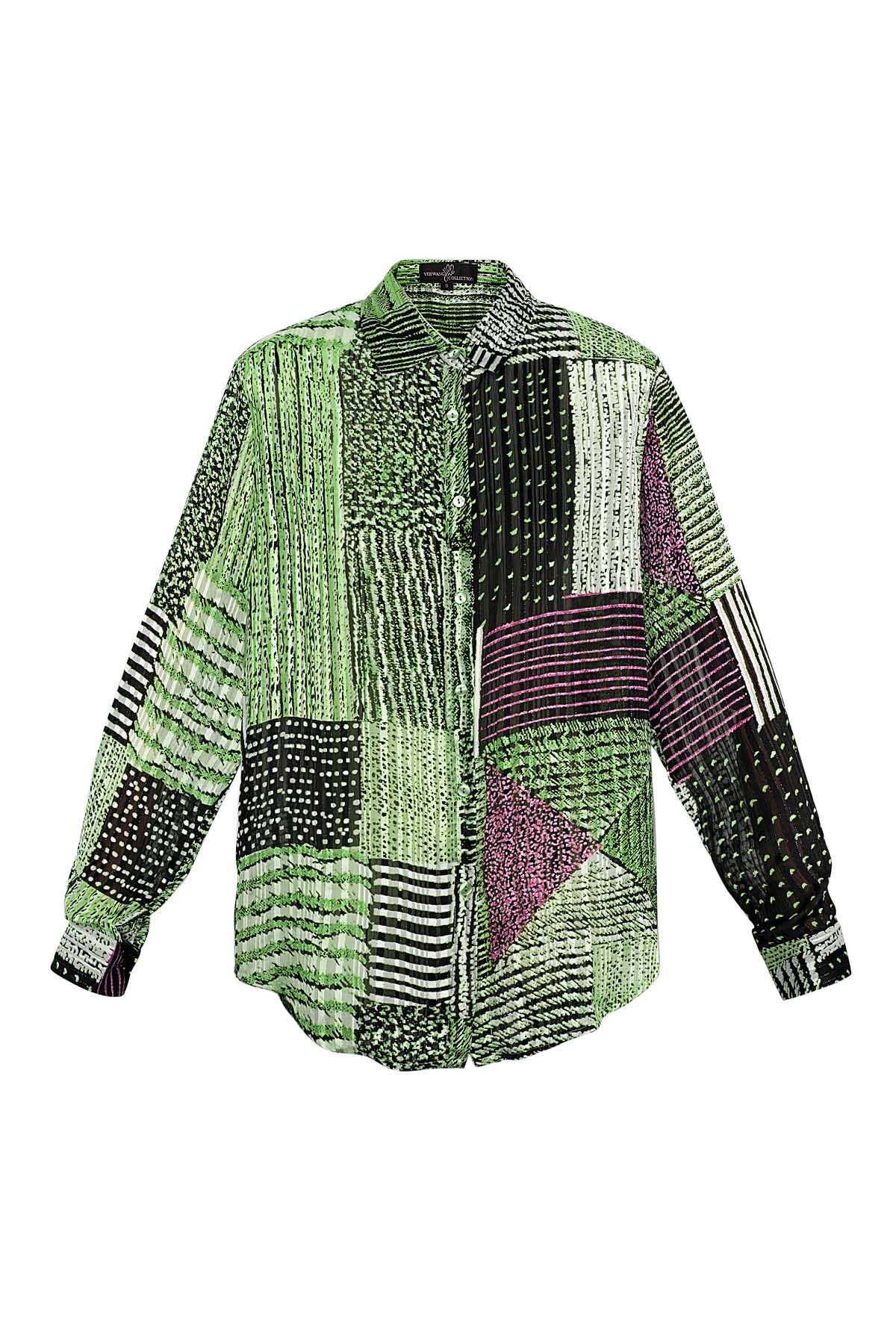 Blouse over the top print green 