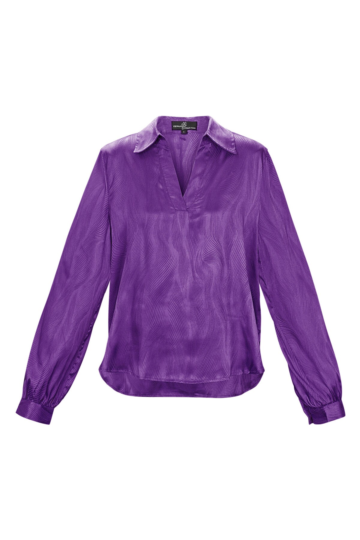 Satin blouse with print - purple 