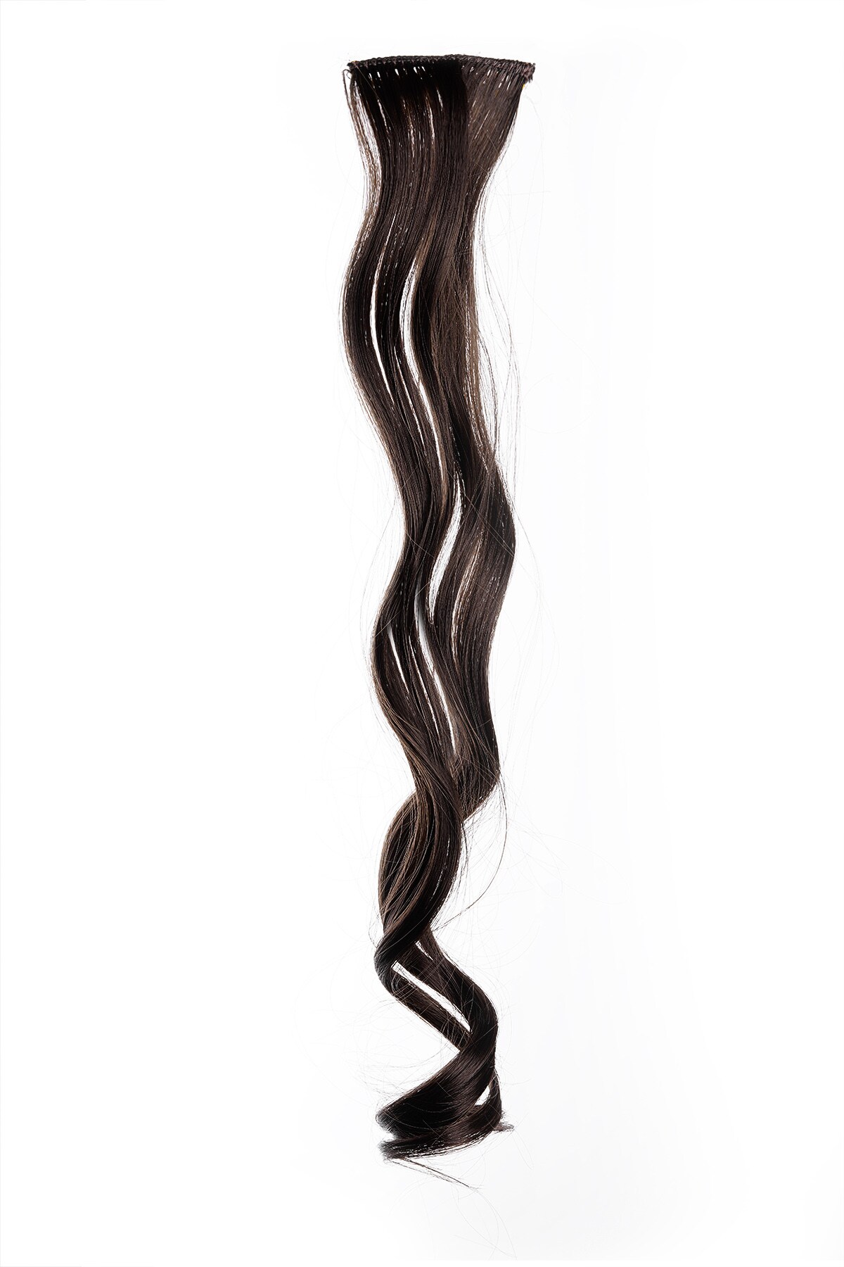 Single clip in wavy - dark brown 