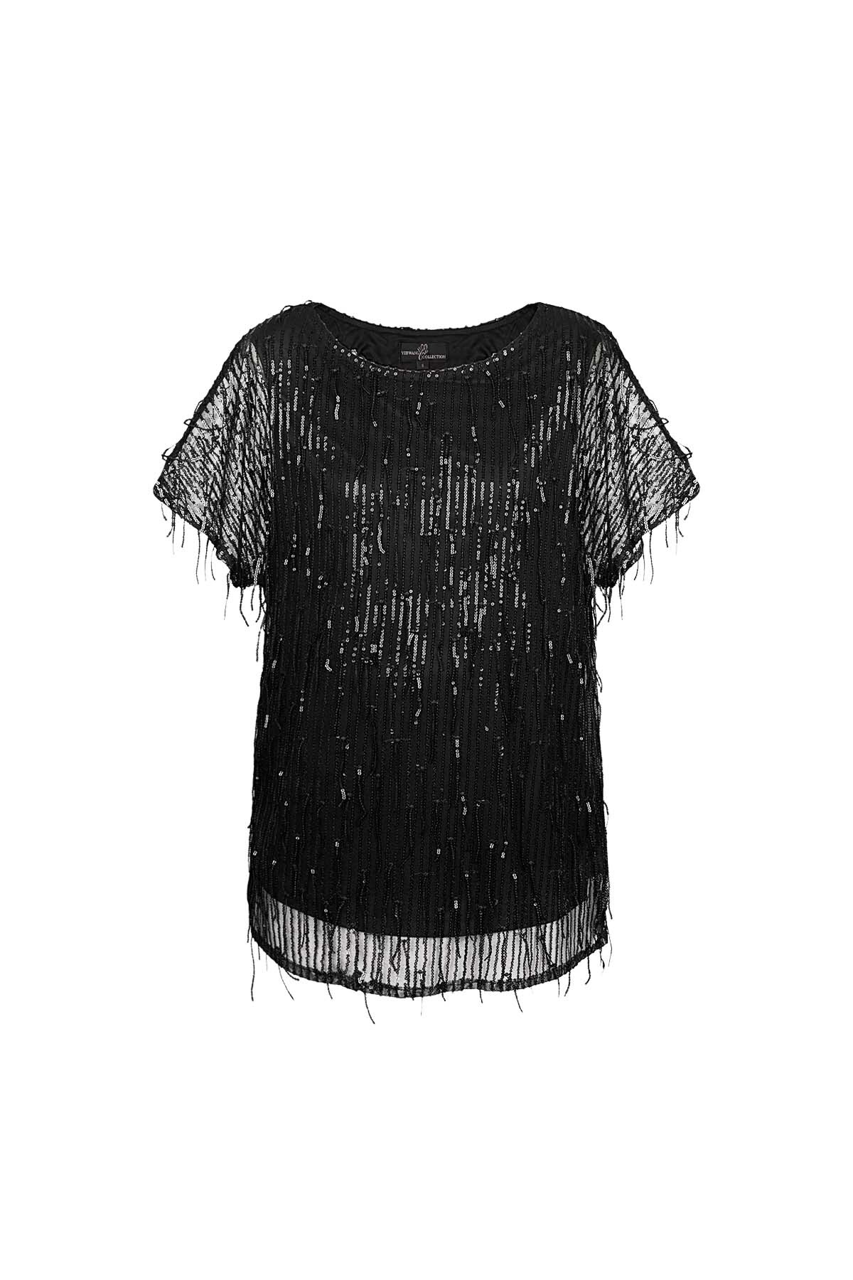 Top glamor fringes - black h5 