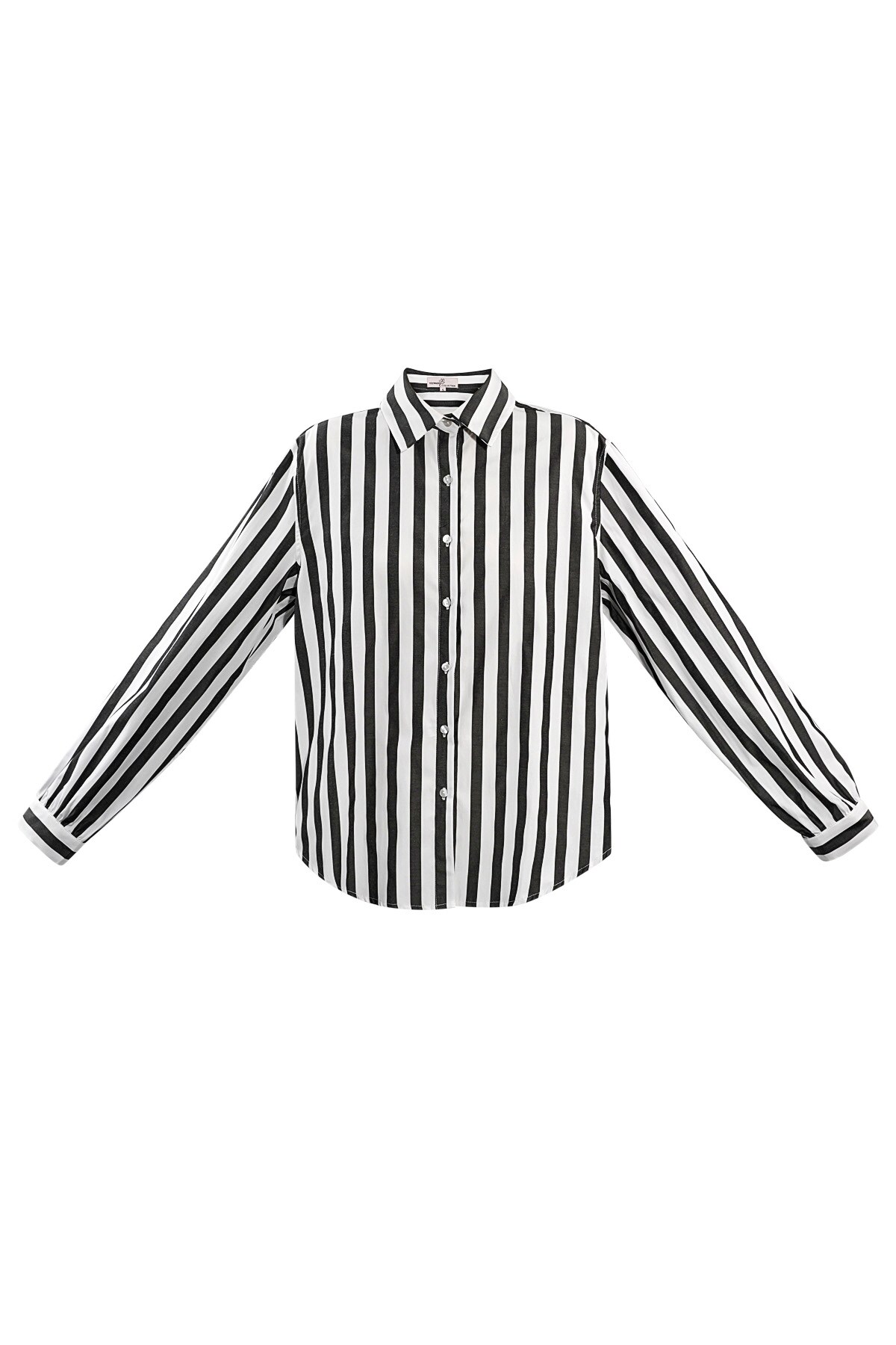 Striped casual blouse - black and white 