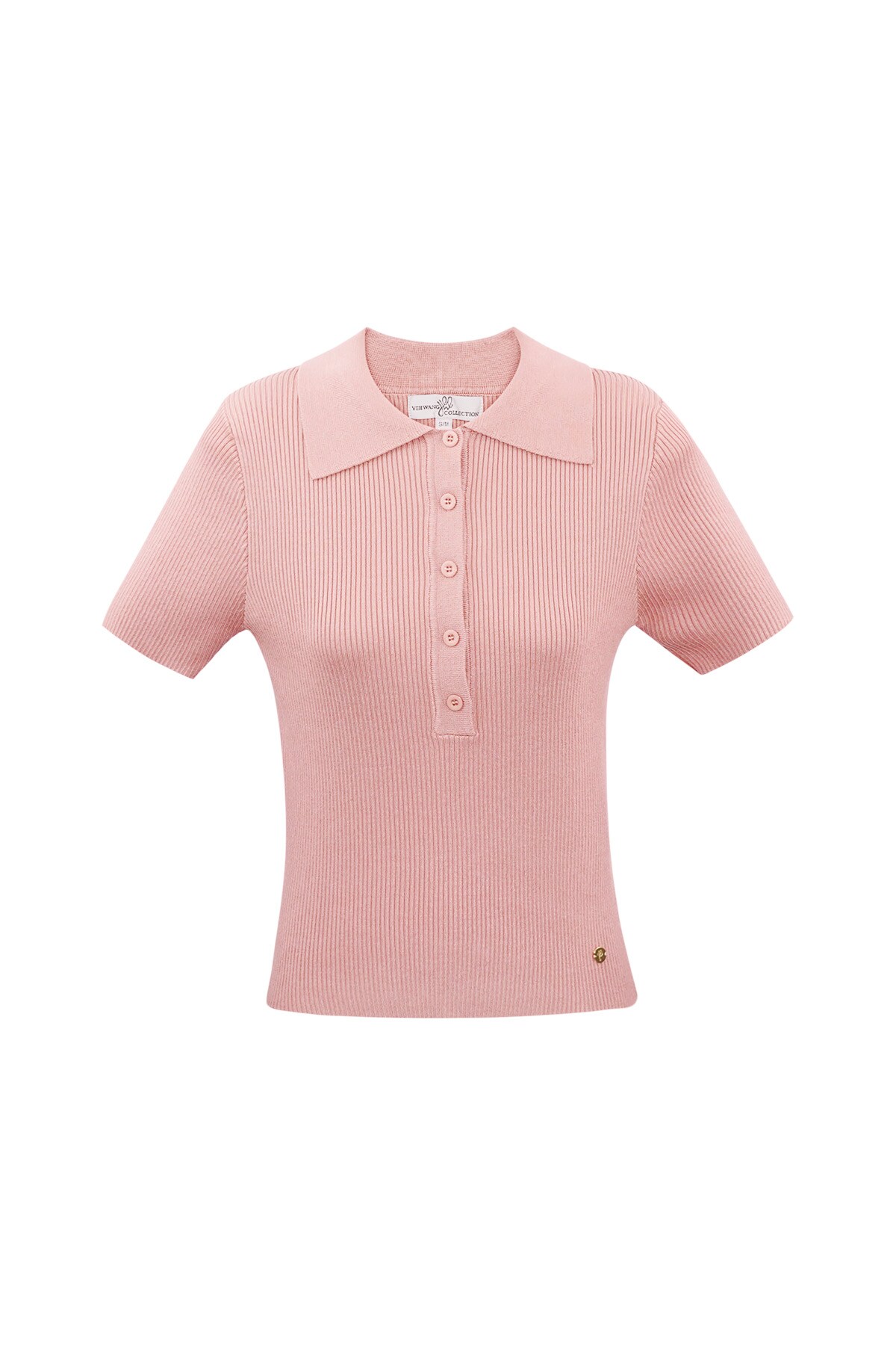 Basic polo half button up large/extra large – pink 