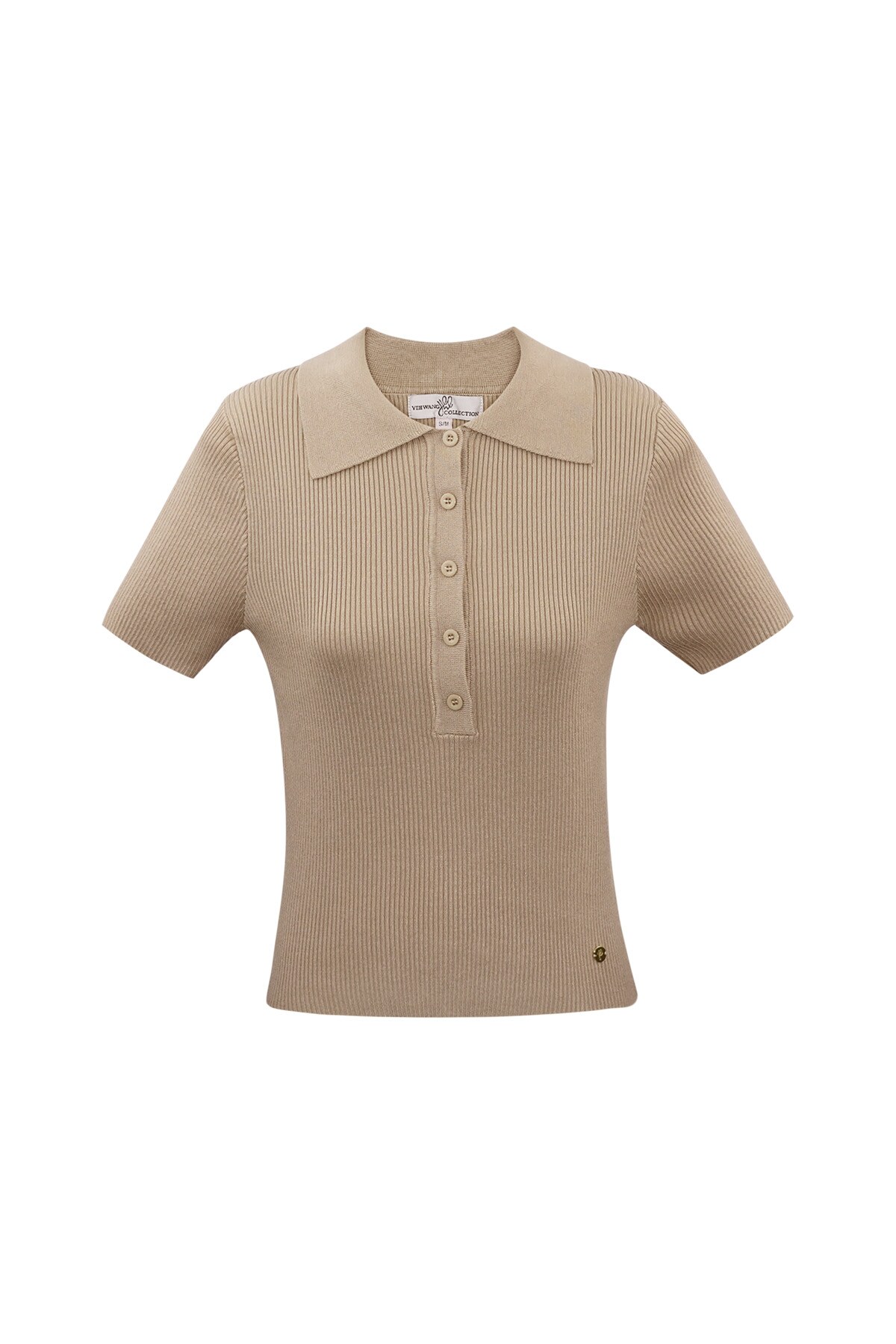 Basic polo half button up large/extra large – beige 